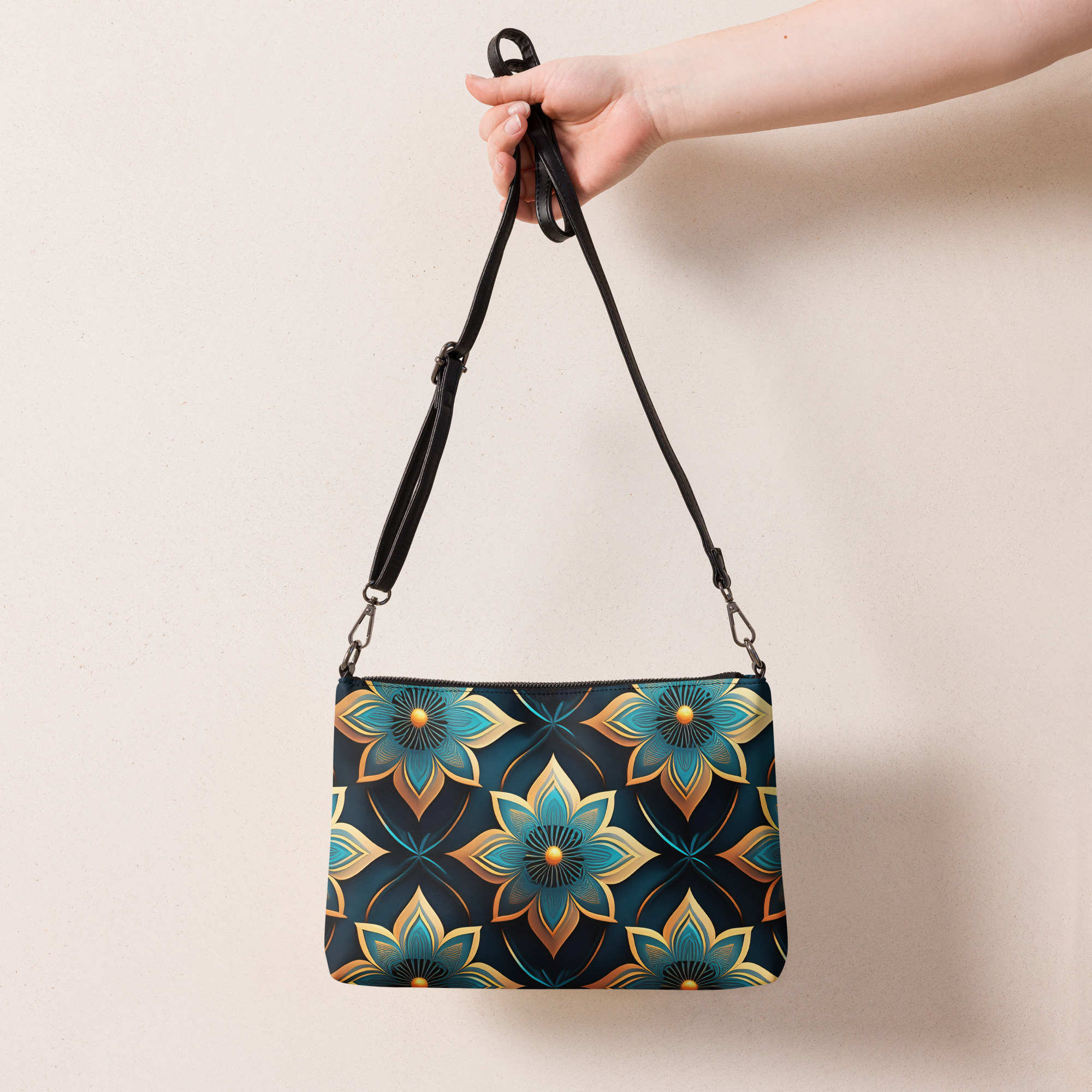 all-over-print-crossbody-bag-black-back-6832c2d7511c8.jpg Geometric Flower Crossbody bag