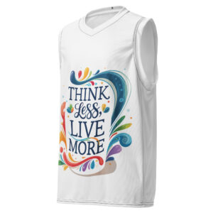 Think Less Recycled unisex basketball jersey