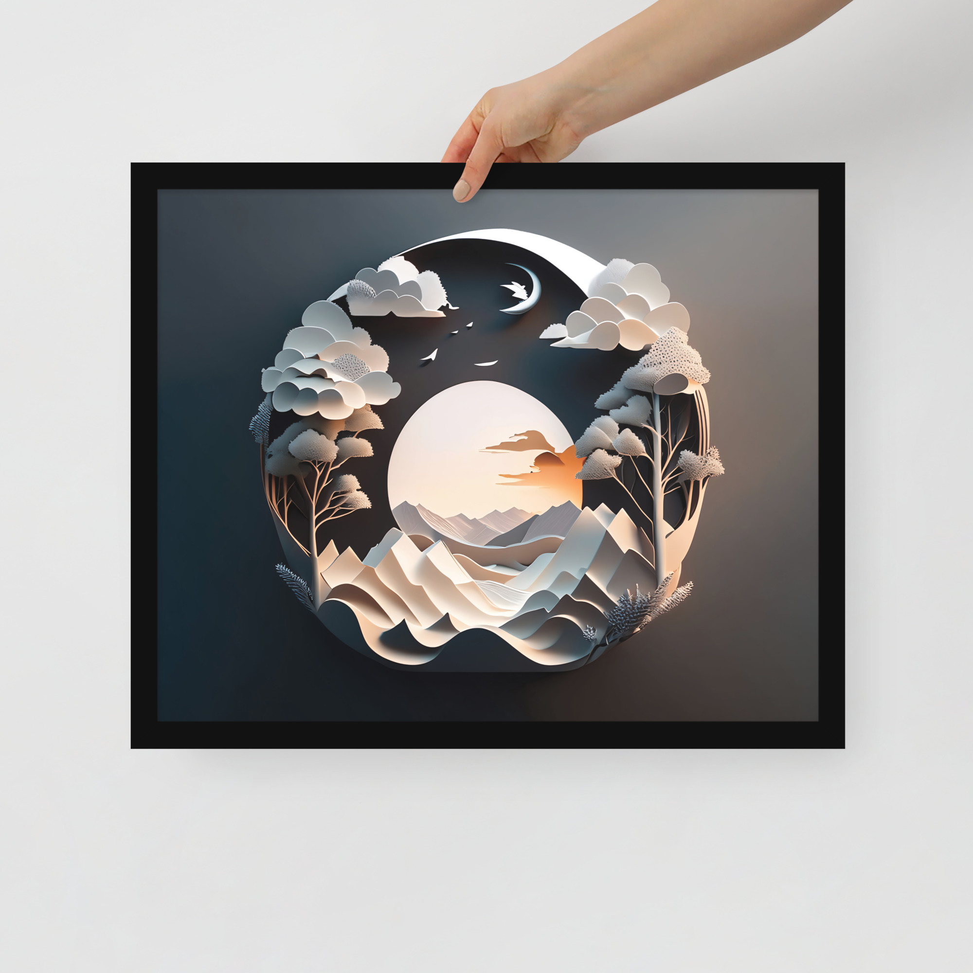 enhanced-matte-paper-framed-poster-in-black-16x20-front-6832ba9367506.jpg 3D Moon Framed poster