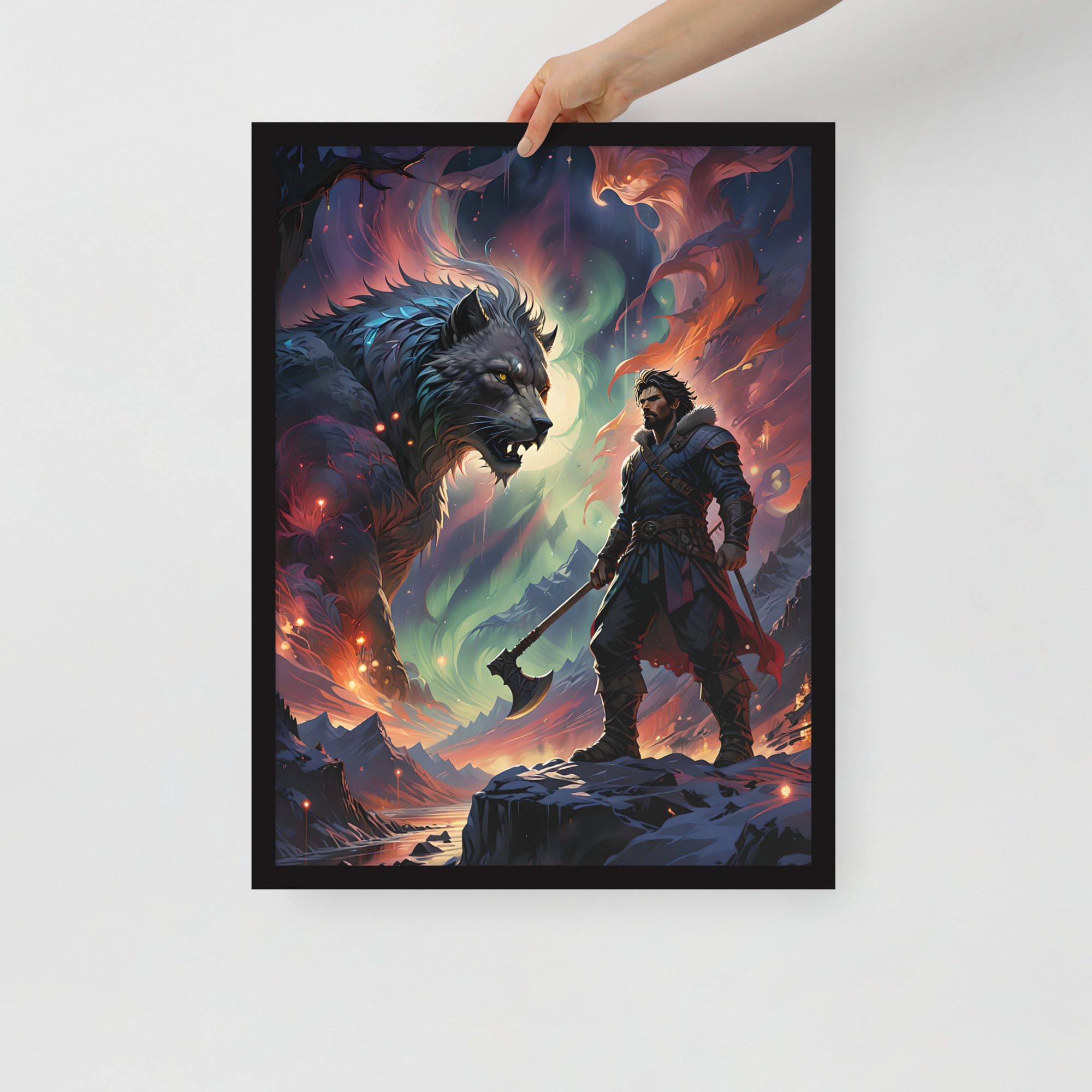 enhanced-matte-paper-framed-poster-in-black-18x24-front-6832bdf9e083f.jpg Lone Wolfman Framed poster