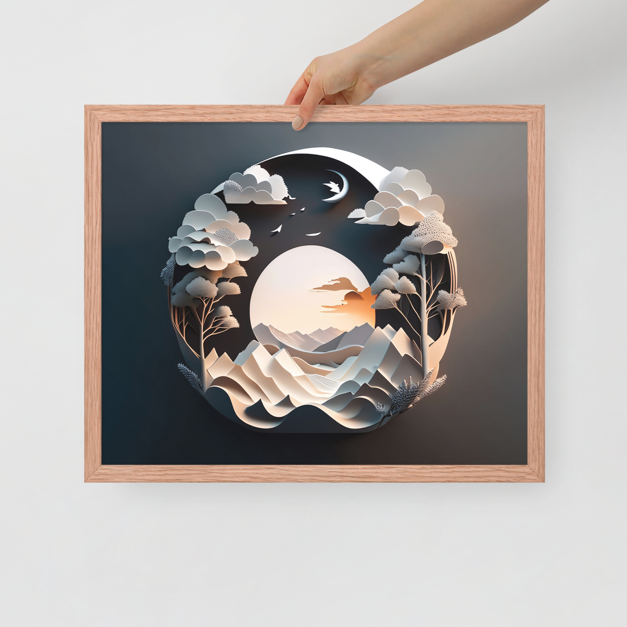 enhanced-matte-paper-framed-poster-in-red-oak-16x20-front-6832ba93676dc.jpg 3D Moon Framed poster