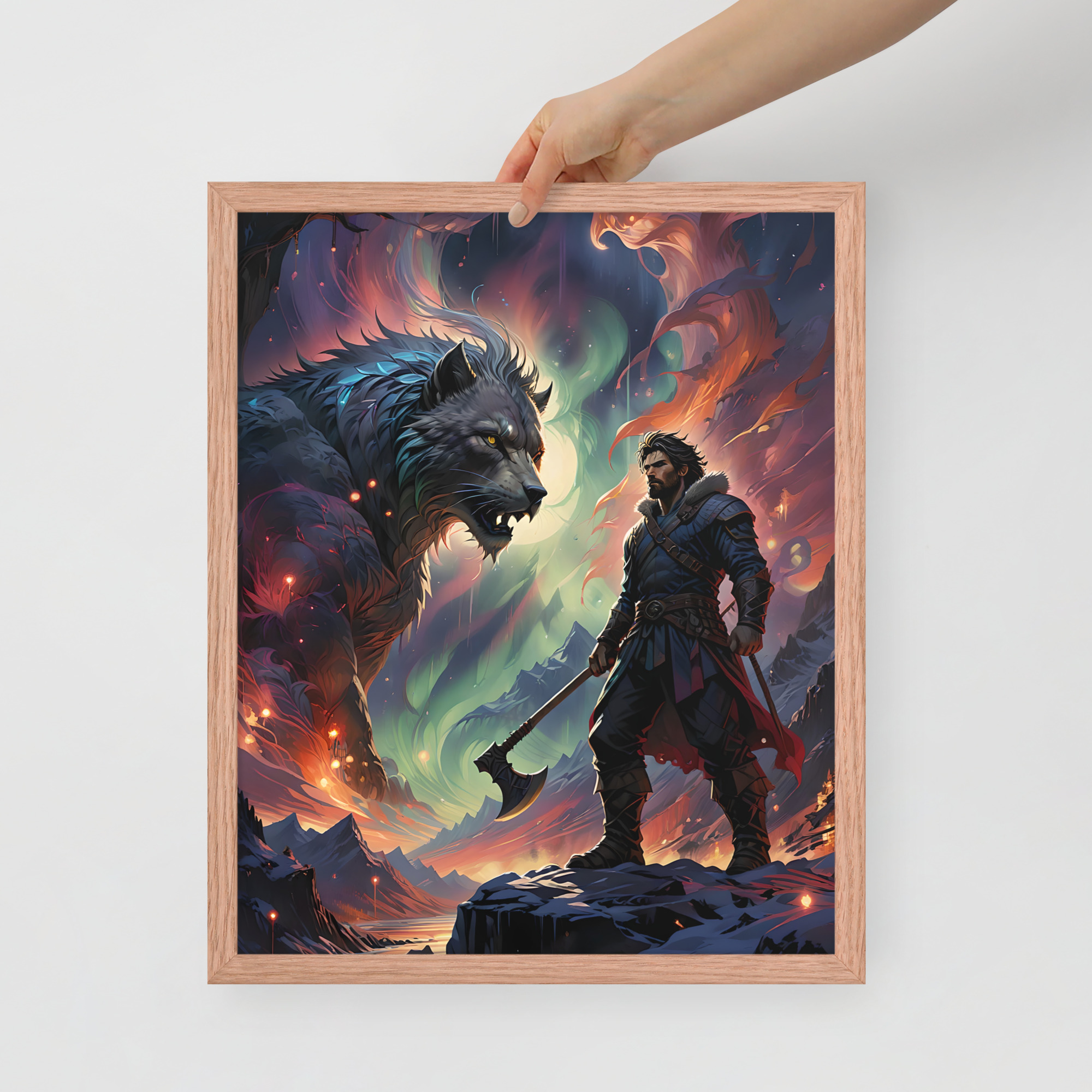 enhanced-matte-paper-framed-poster-in-red-oak-16x20-front-6832bdf9e09a1.jpg Lone Wolfman Framed poster