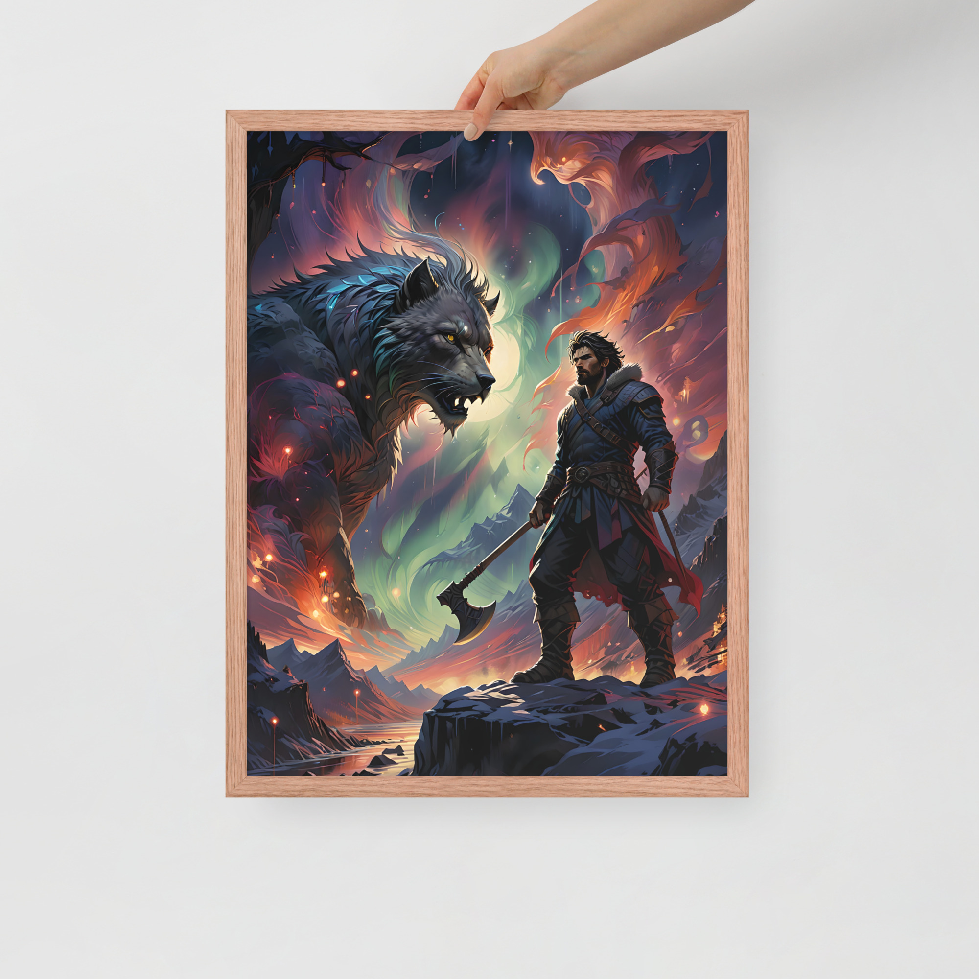 enhanced-matte-paper-framed-poster-in-red-oak-18x24-front-6832bdf9e0a49.jpg Lone Wolfman Framed poster