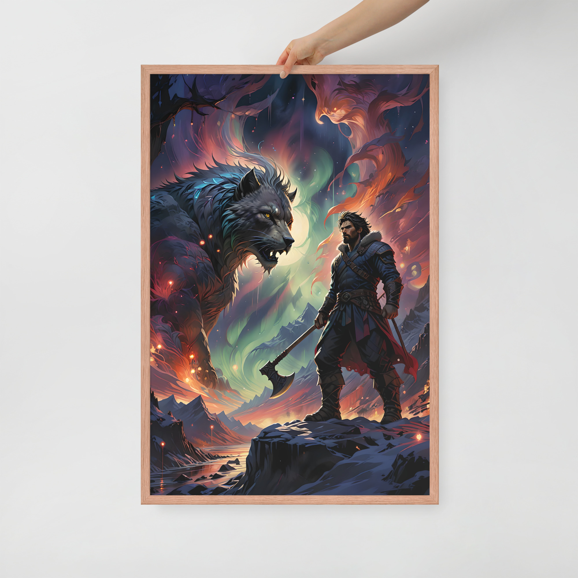 enhanced-matte-paper-framed-poster-in-red-oak-24x36-front-6832bdf9e0ae2.jpg Lone Wolfman Framed poster