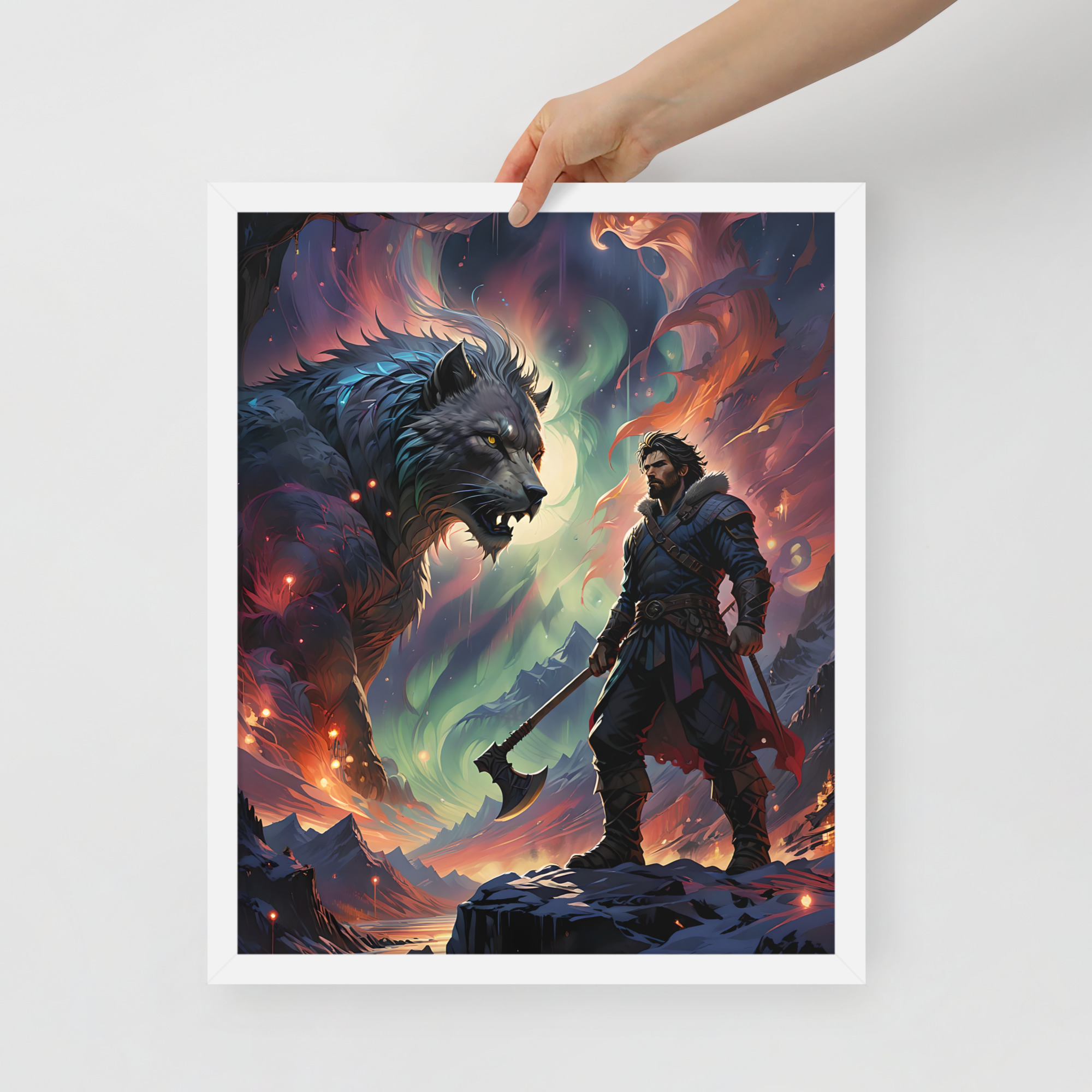 enhanced-matte-paper-framed-poster-in-white-16x20-front-6832bdf9e0b78.jpg Lone Wolfman Framed poster