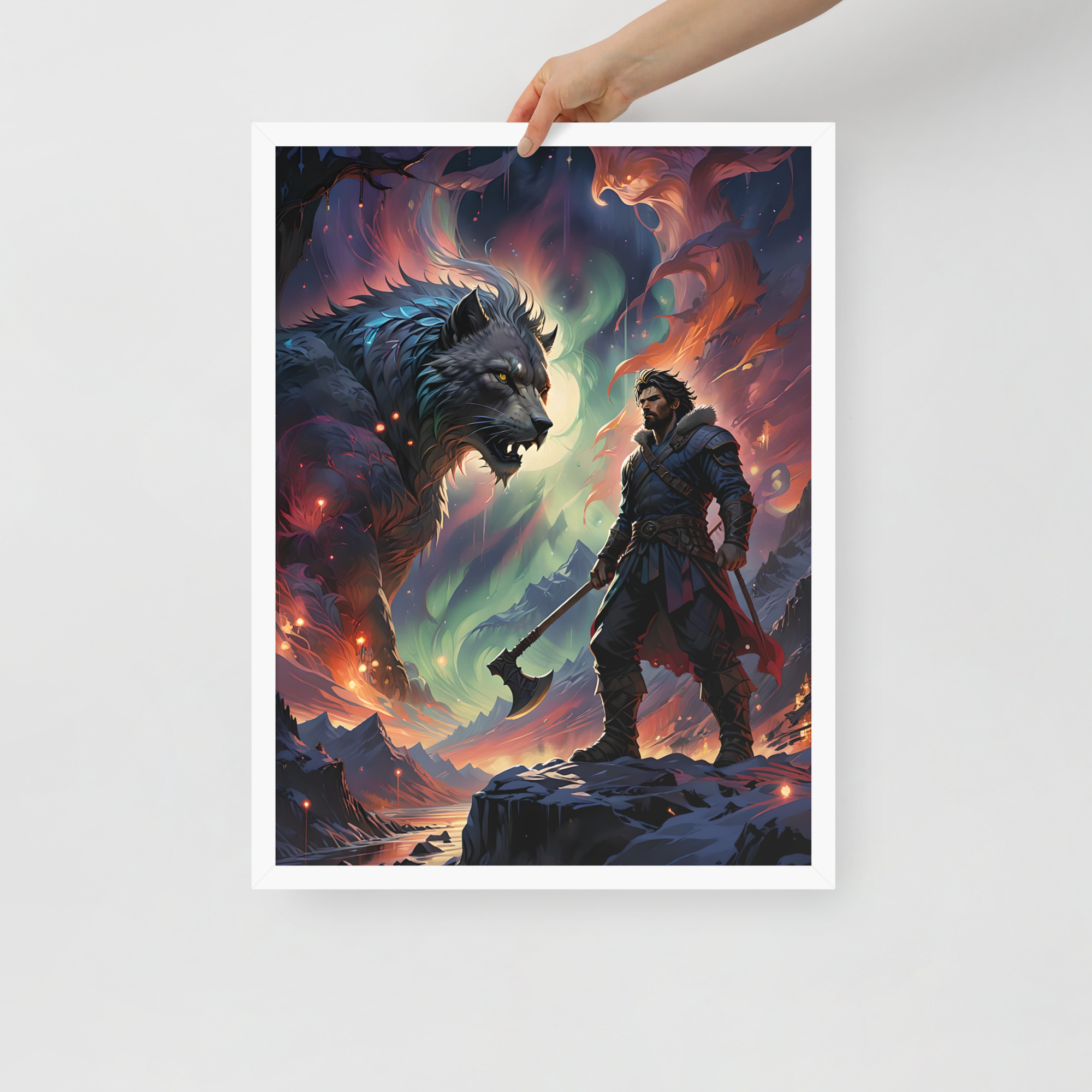 enhanced-matte-paper-framed-poster-in-white-18x24-front-6832bdf9e0c0b.jpg Lone Wolfman Framed poster