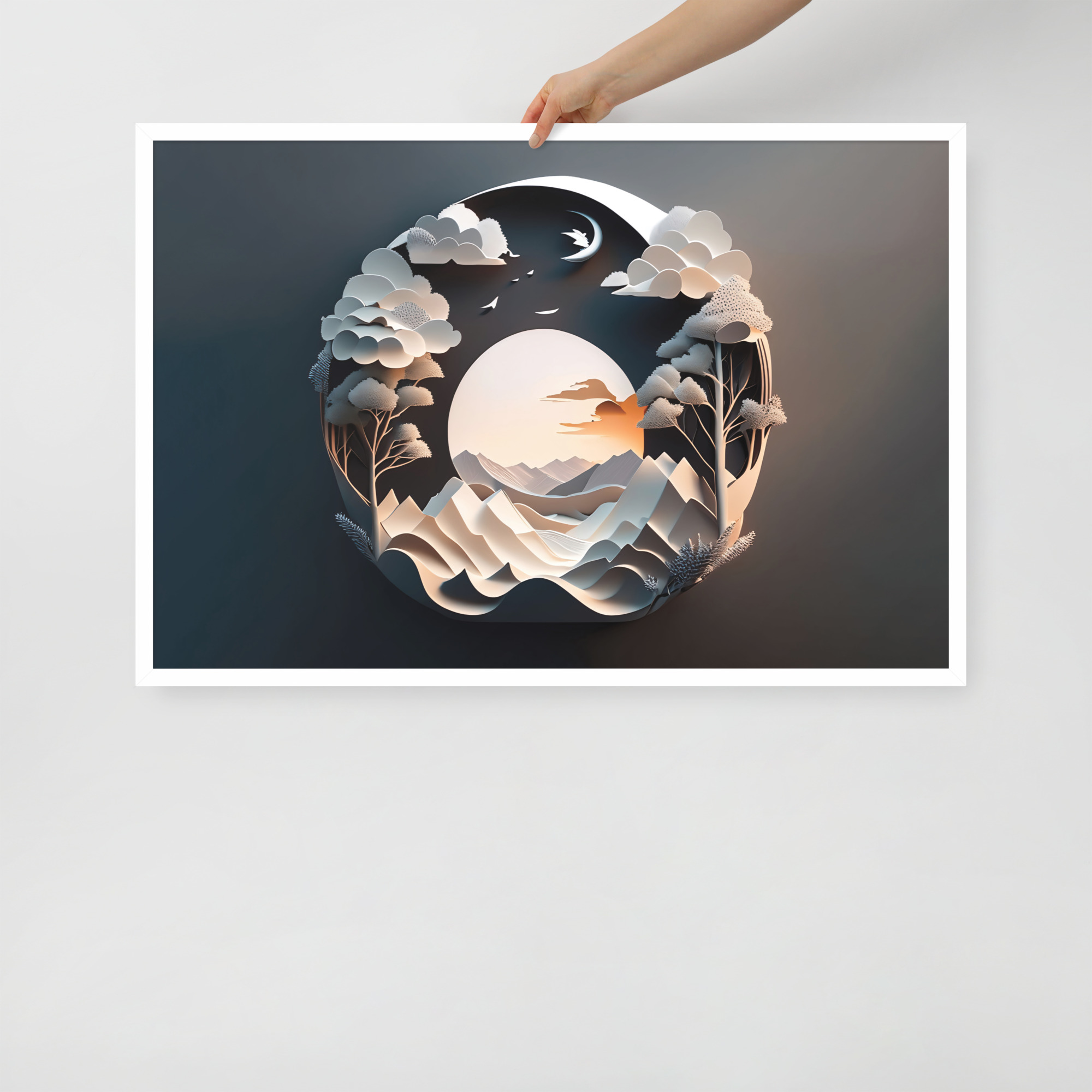 enhanced-matte-paper-framed-poster-in-white-24x36-front-6832ba936792b.jpg 3D Moon Framed poster