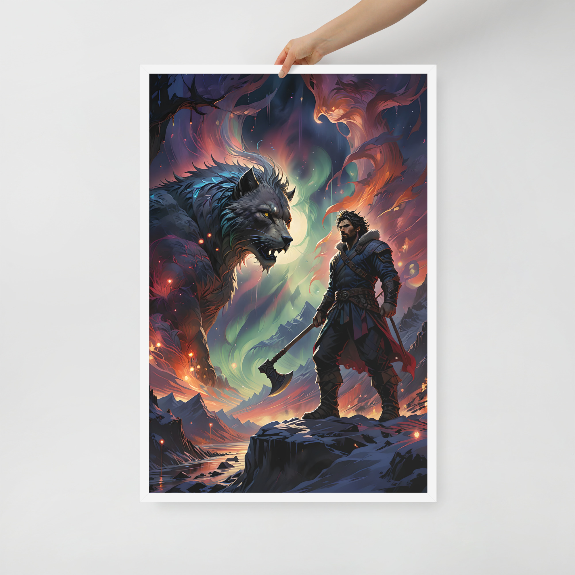 enhanced-matte-paper-framed-poster-in-white-24x36-front-6832bdf9e0ca2.jpg Lone Wolfman Framed poster