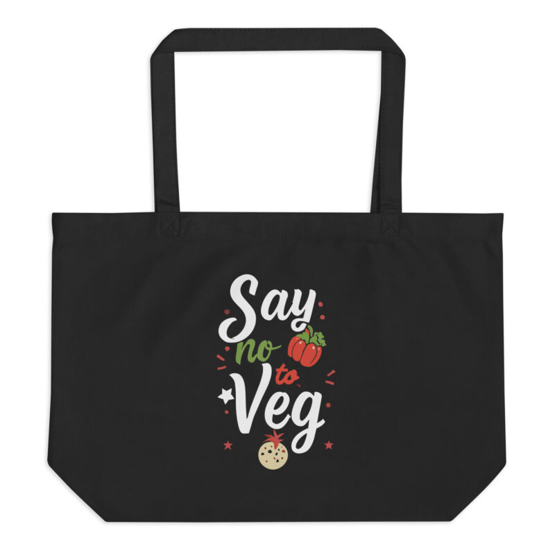 Say no to Veg Large organic tote bag