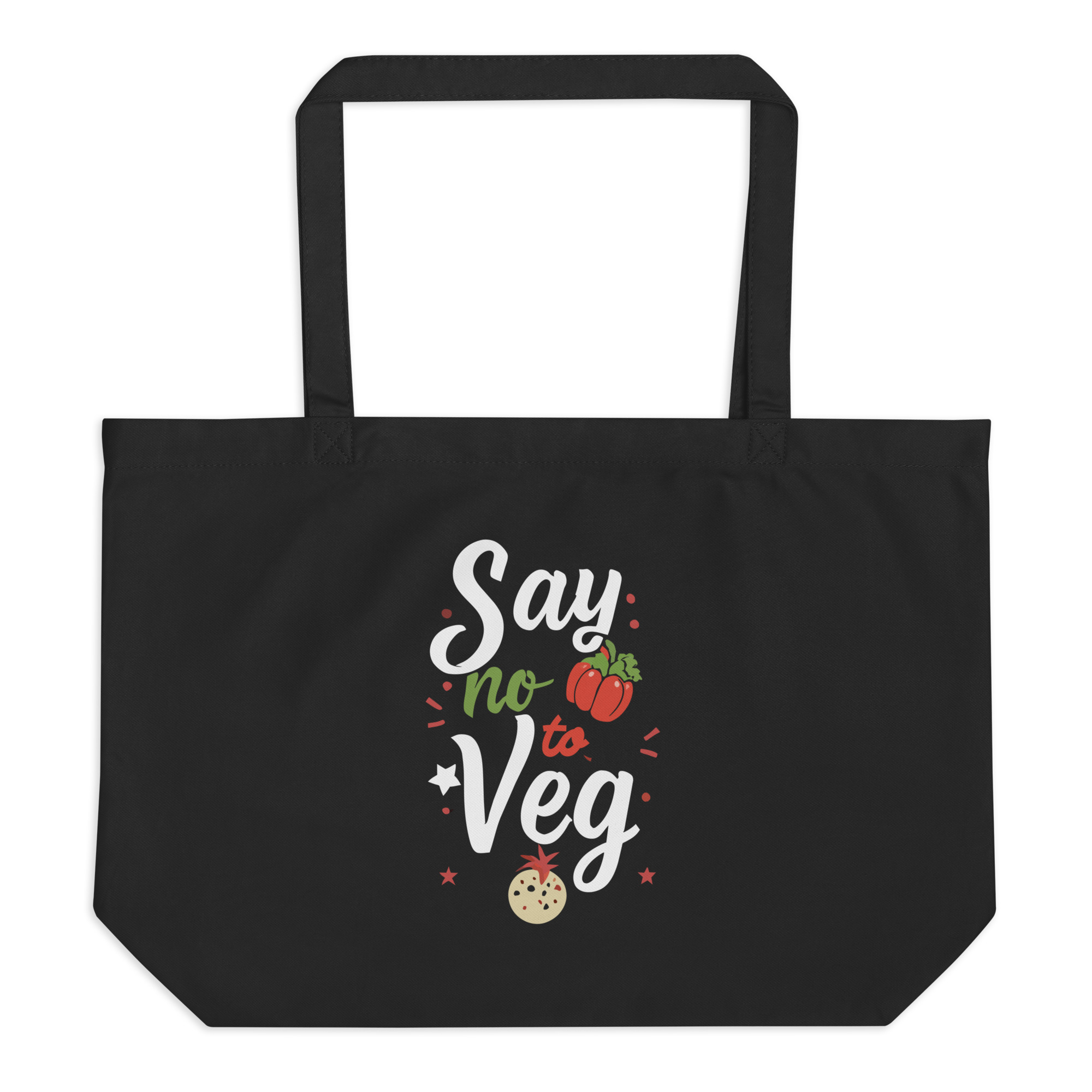 Say no to Veg Large organic tote bag