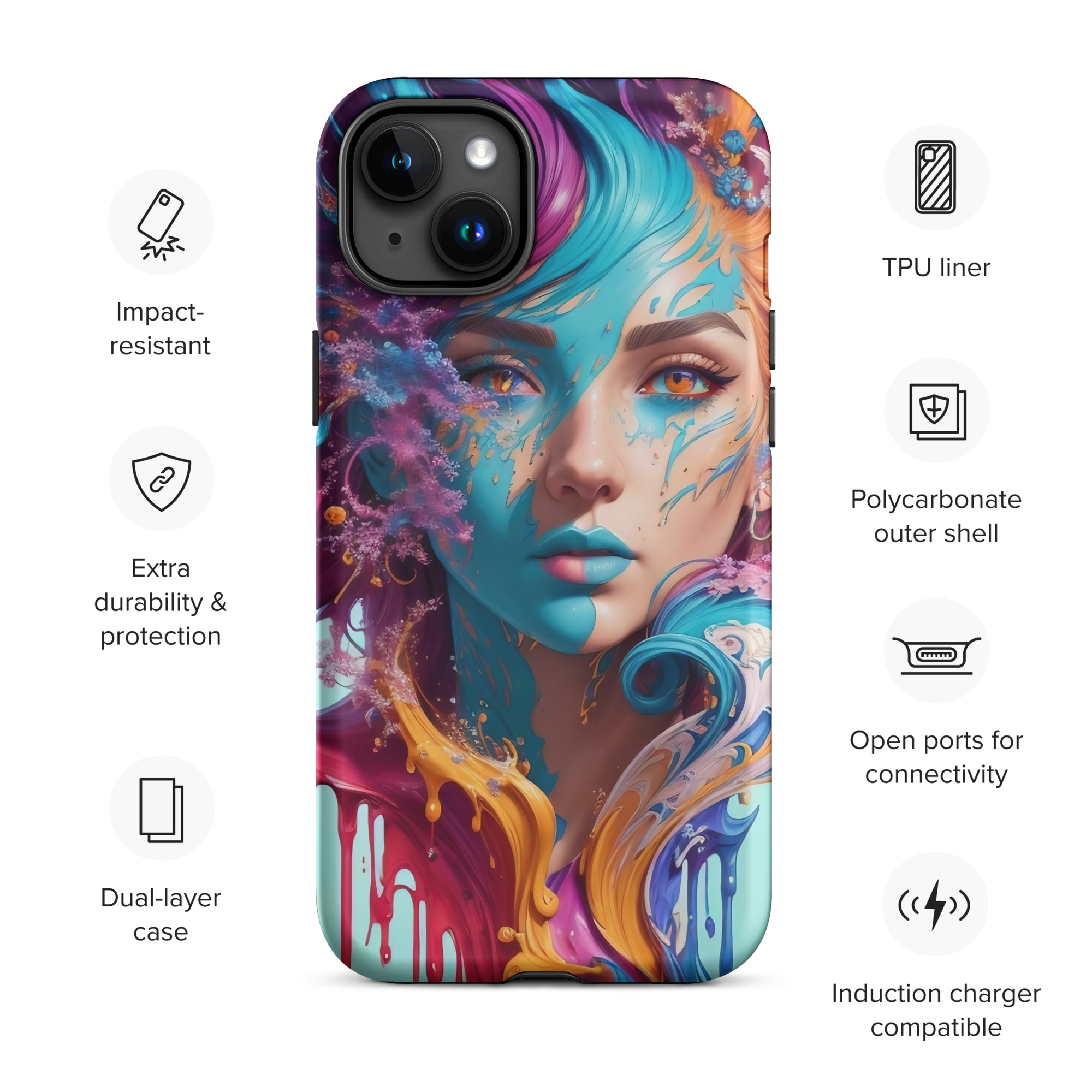 tough-case-for-iphone-matte-iphone-15-plus-front-6832c502da47d.jpg Aqua Printesa Tough Case for iPhone®
