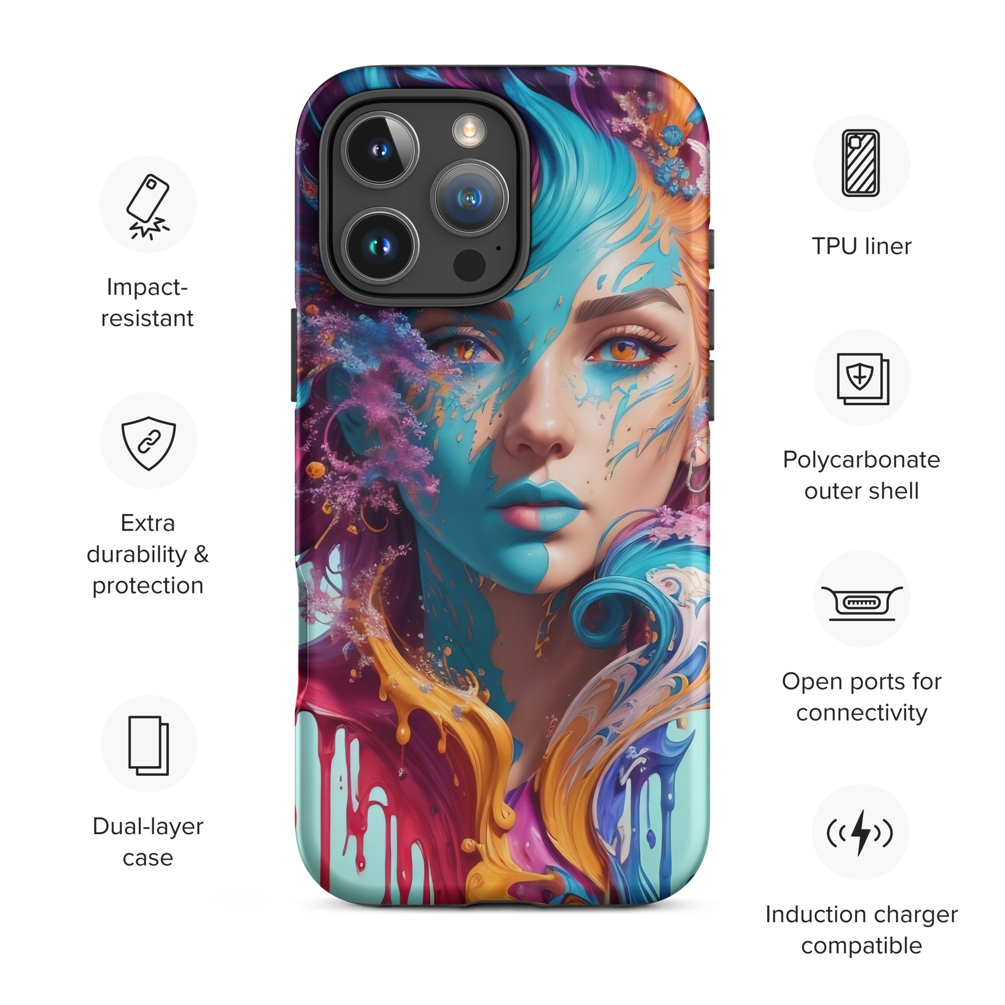 tough-case-for-iphone-matte-iphone-16-pro-max-front-6832c502da94c.jpg Aqua Printesa Tough Case for iPhone®