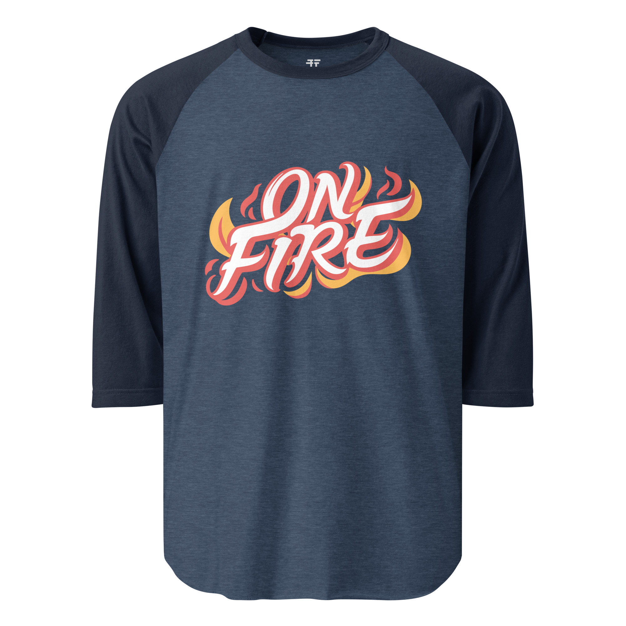 unisex-34-sleeve-raglan-shirt-heather-denim-navy-front-683437edc2f5b.jpg On Fire 3/4 sleeve raglan shirt