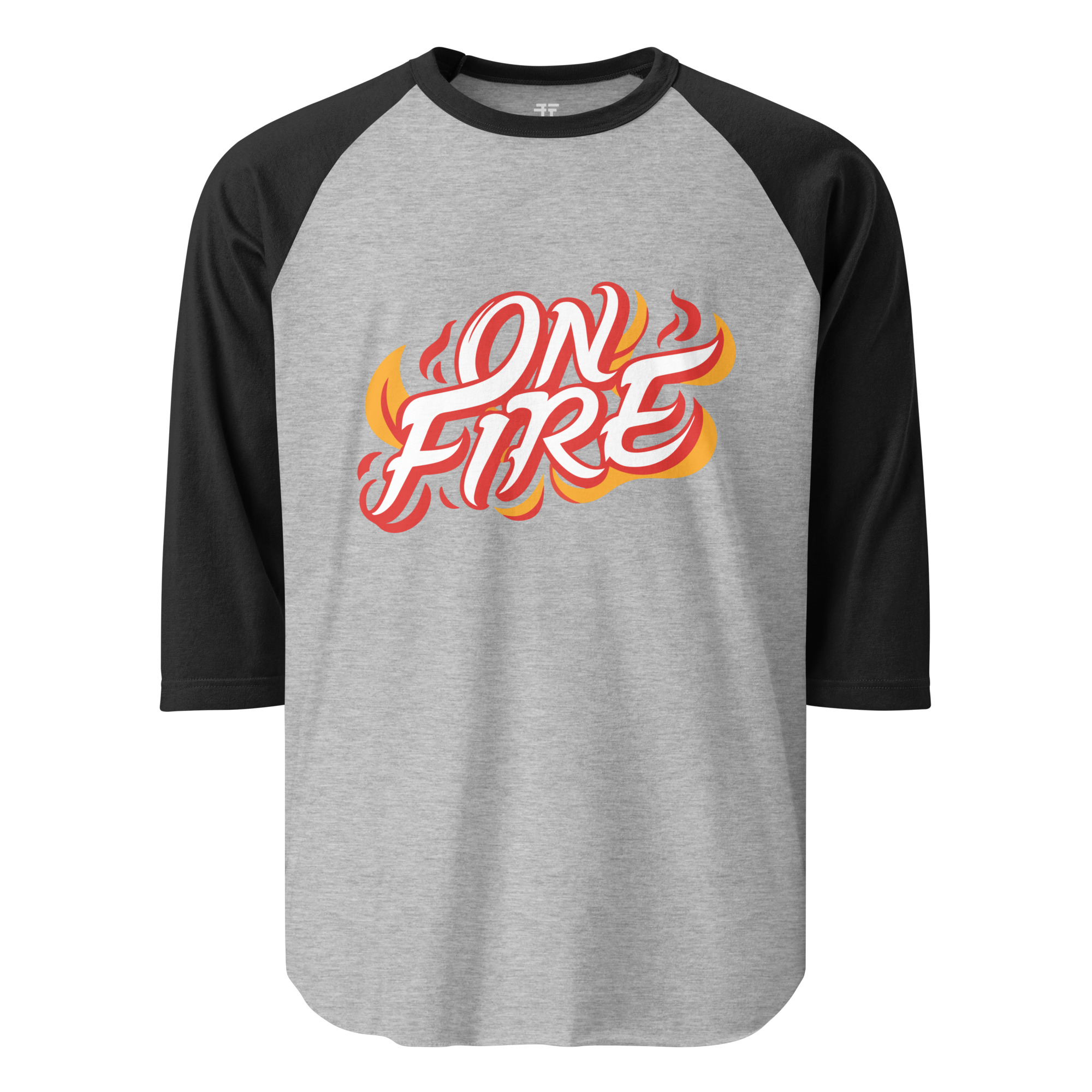 unisex-34-sleeve-raglan-shirt-heather-grey-black-front-683437edc35a1.jpg On Fire 3/4 sleeve raglan shirt