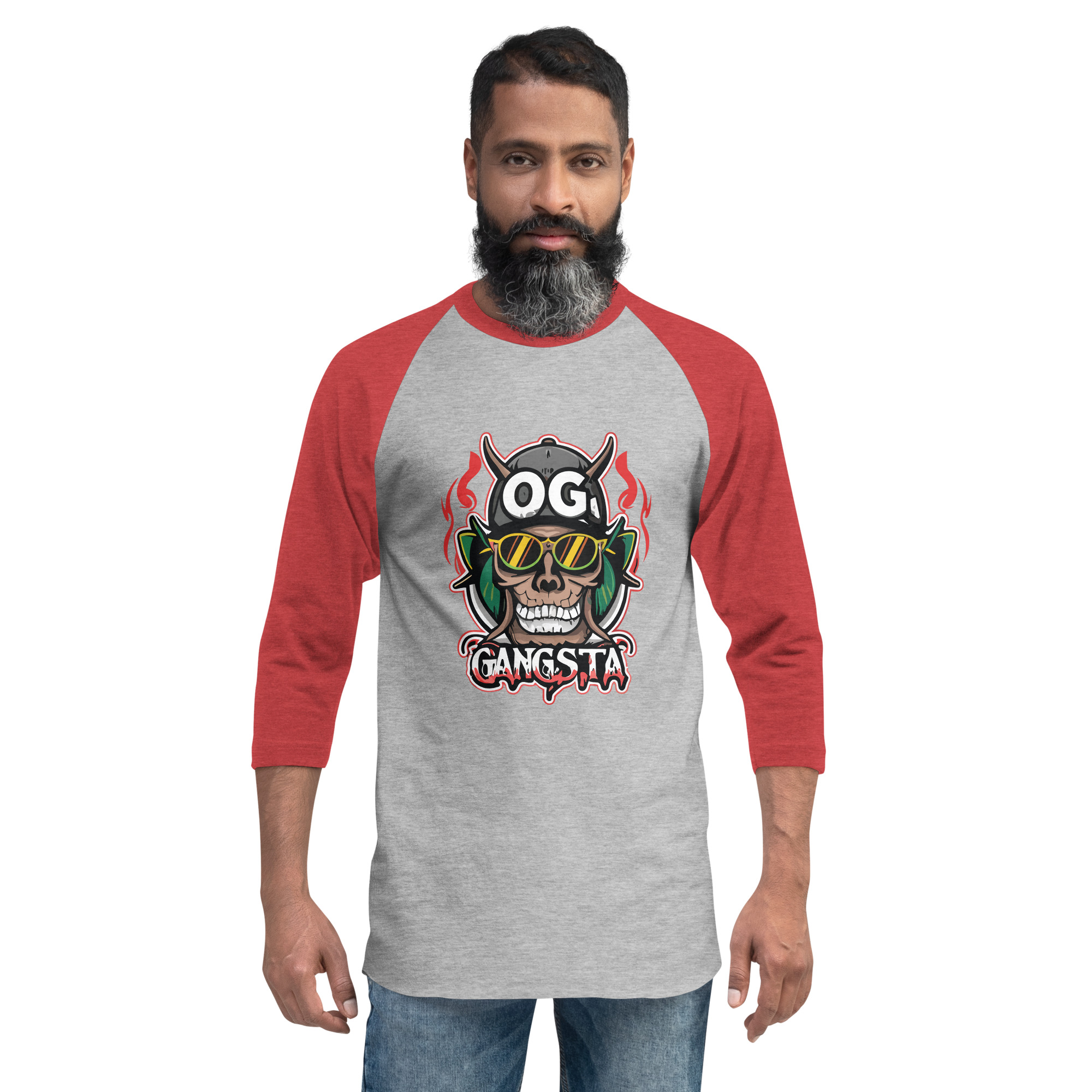unisex-34-sleeve-raglan-shirt-heather-grey-heather-red-front-683419f84c6c6.jpg OG Gangsta 3/4 sleeve raglan shirt