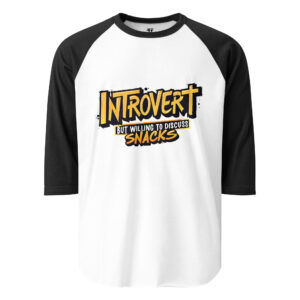 Introvert 3/4 sleeve raglan shirt