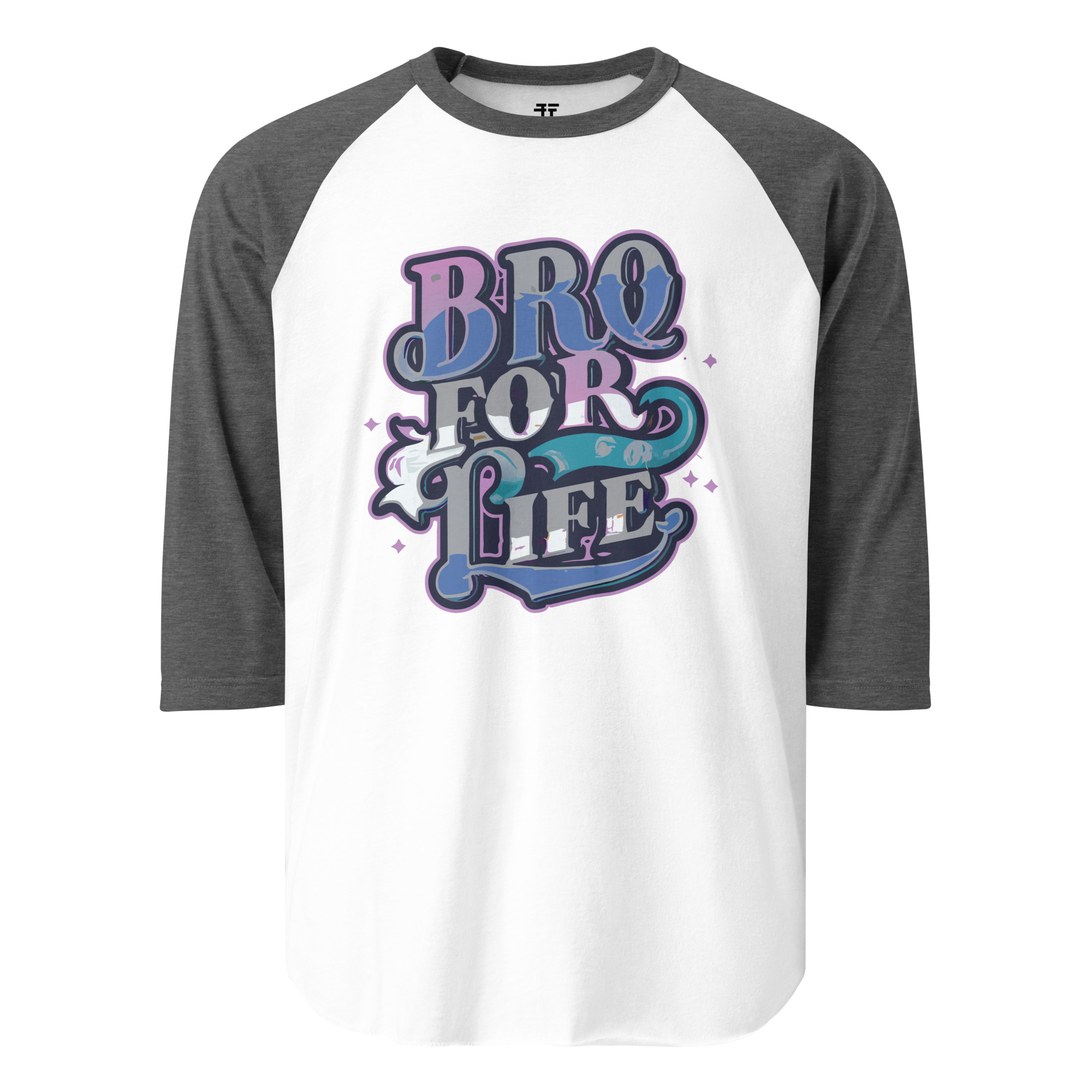 unisex-34-sleeve-raglan-shirt-white-heather-charcoal-front-6834388c1eba3.jpg Bro for Life 3/4 sleeve raglan shirt