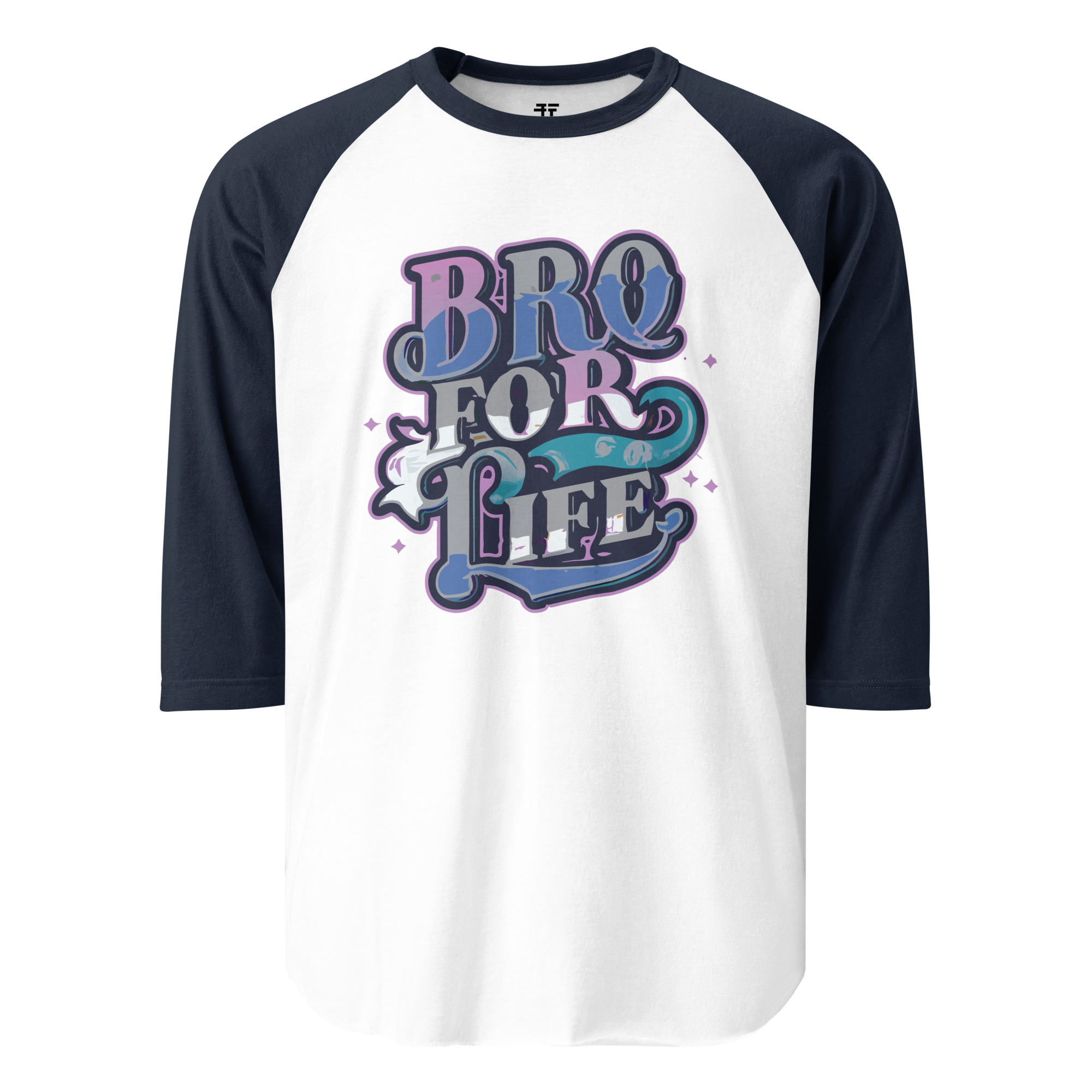 unisex-34-sleeve-raglan-shirt-white-navy-front-6834388c1e45e.jpg Bro for Life 3/4 sleeve raglan shirt