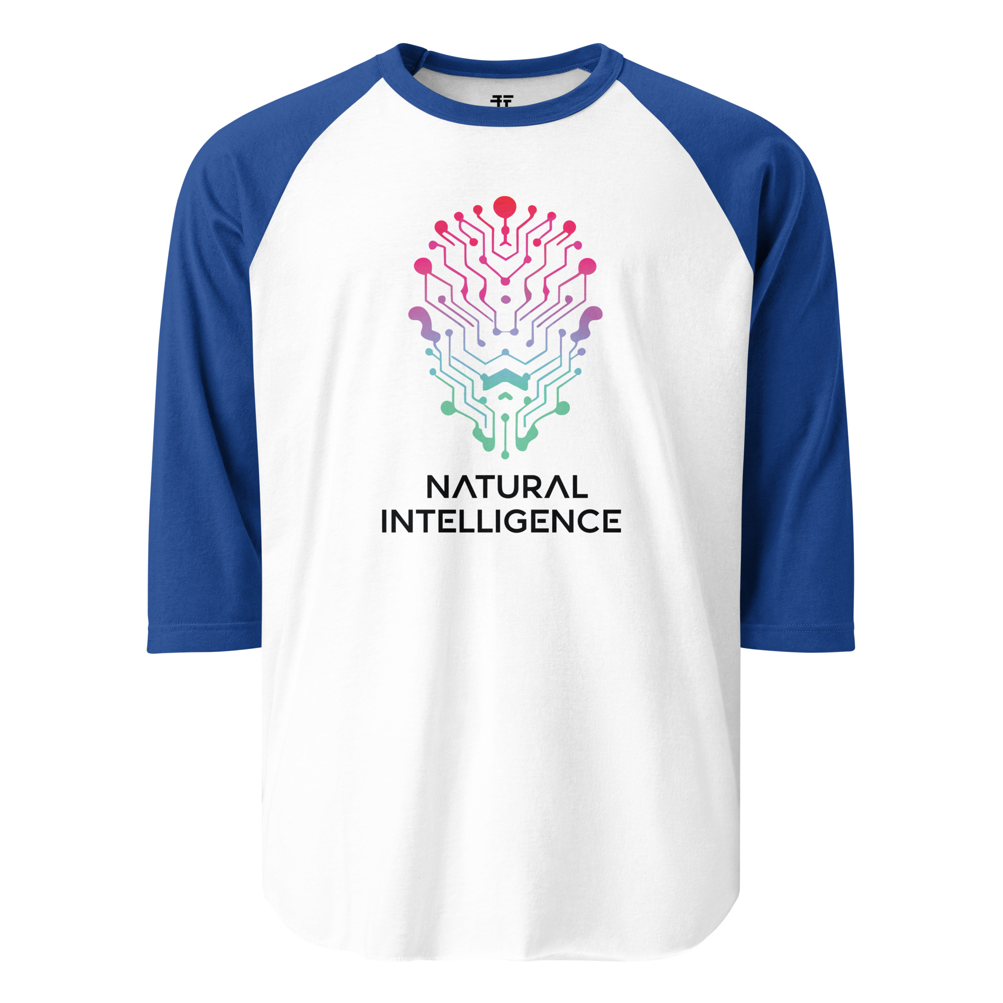 unisex-34-sleeve-raglan-shirt-white-royal-front-683439189367a.jpg Natural Intelligence 3/4 sleeve raglan shirt