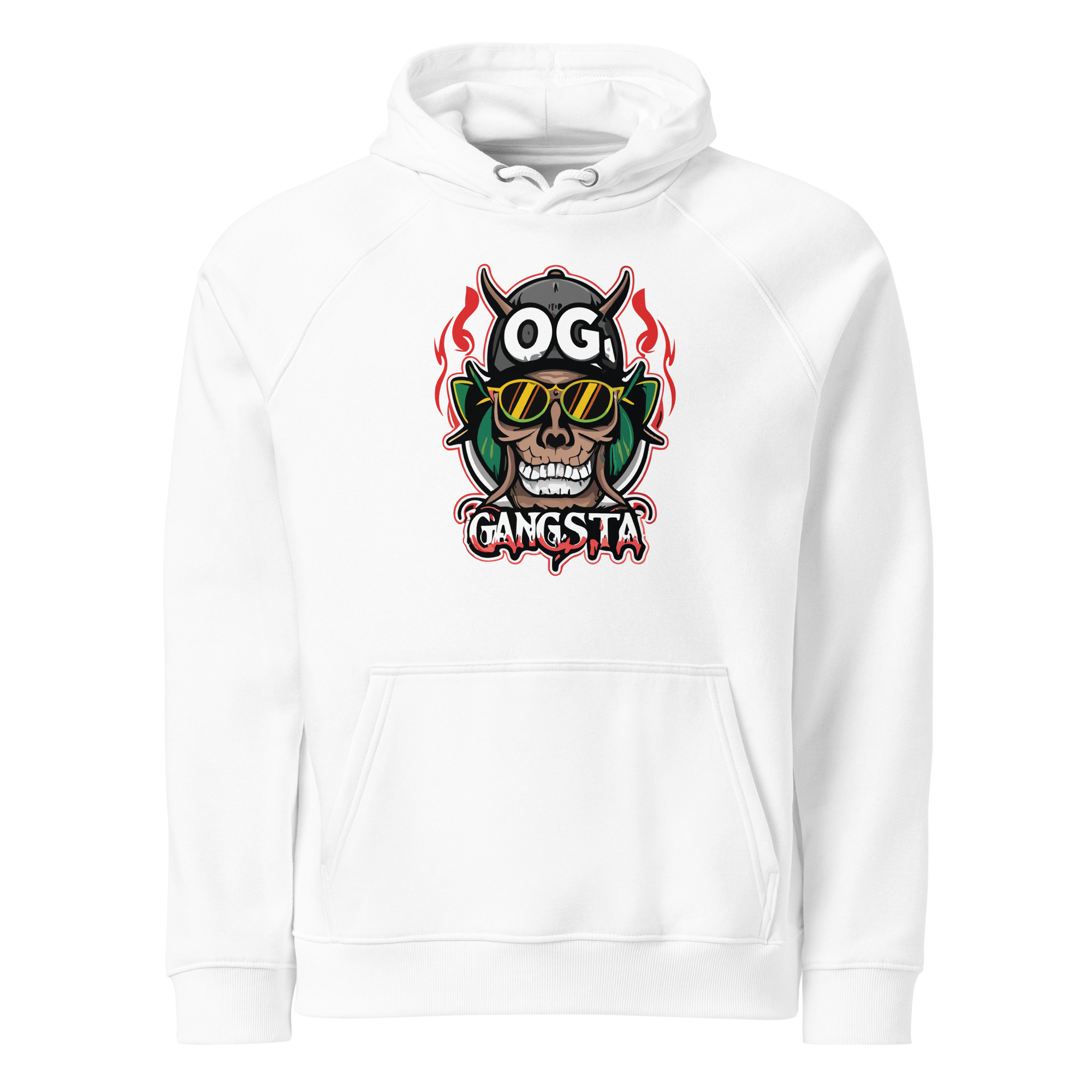 OG Gangsta Unisex eco raglan hoodie