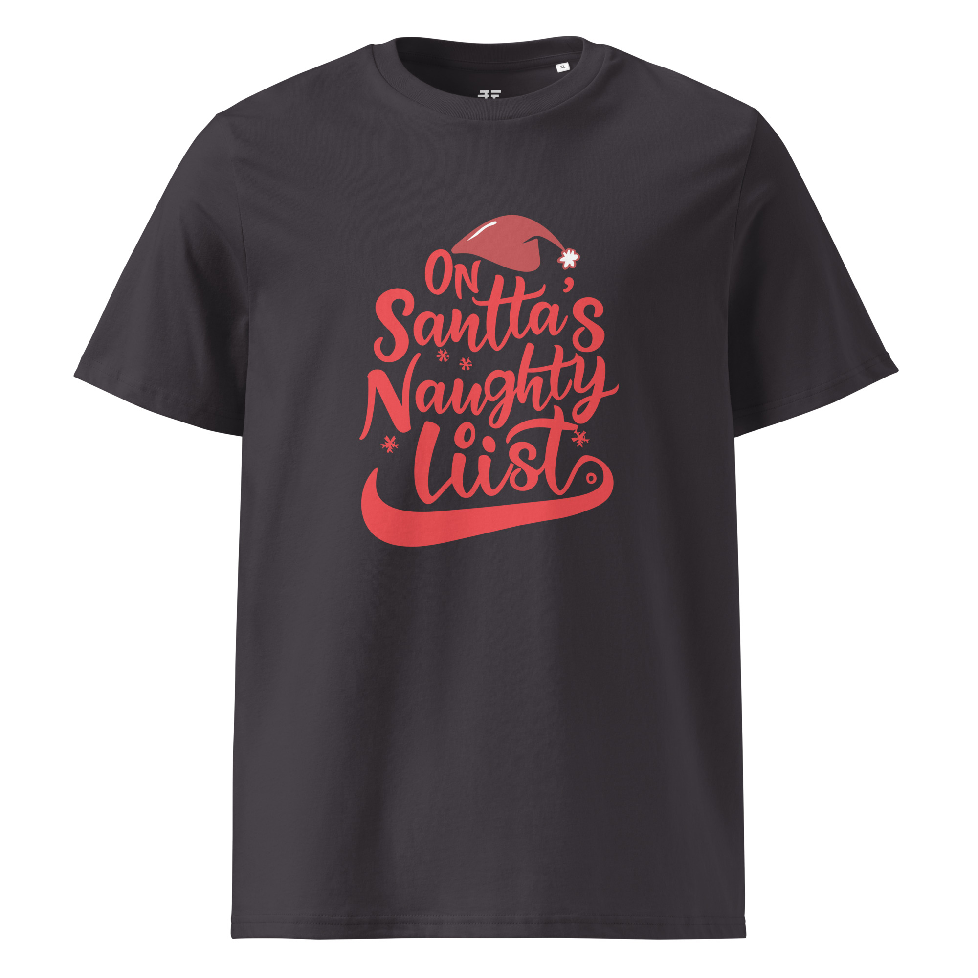 unisex-organic-cotton-t-shirt-anthracite-front-68340757f397d.jpg On Naughtty List Unisex organic cotton t-shirt