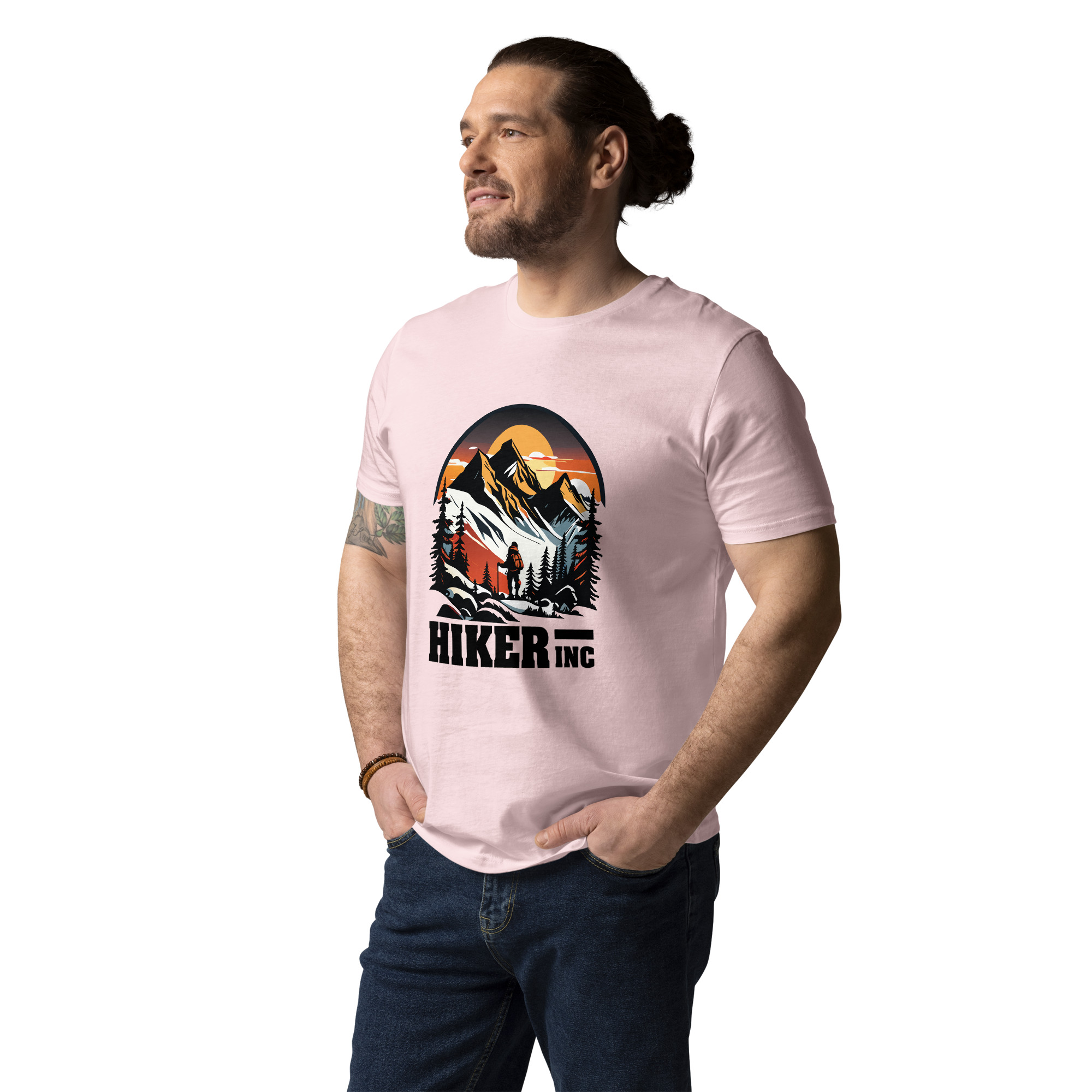 unisex-organic-cotton-t-shirt-cotton-pink-front-6834031285712.jpg Hiker INC Unisex organic cotton t-shirt