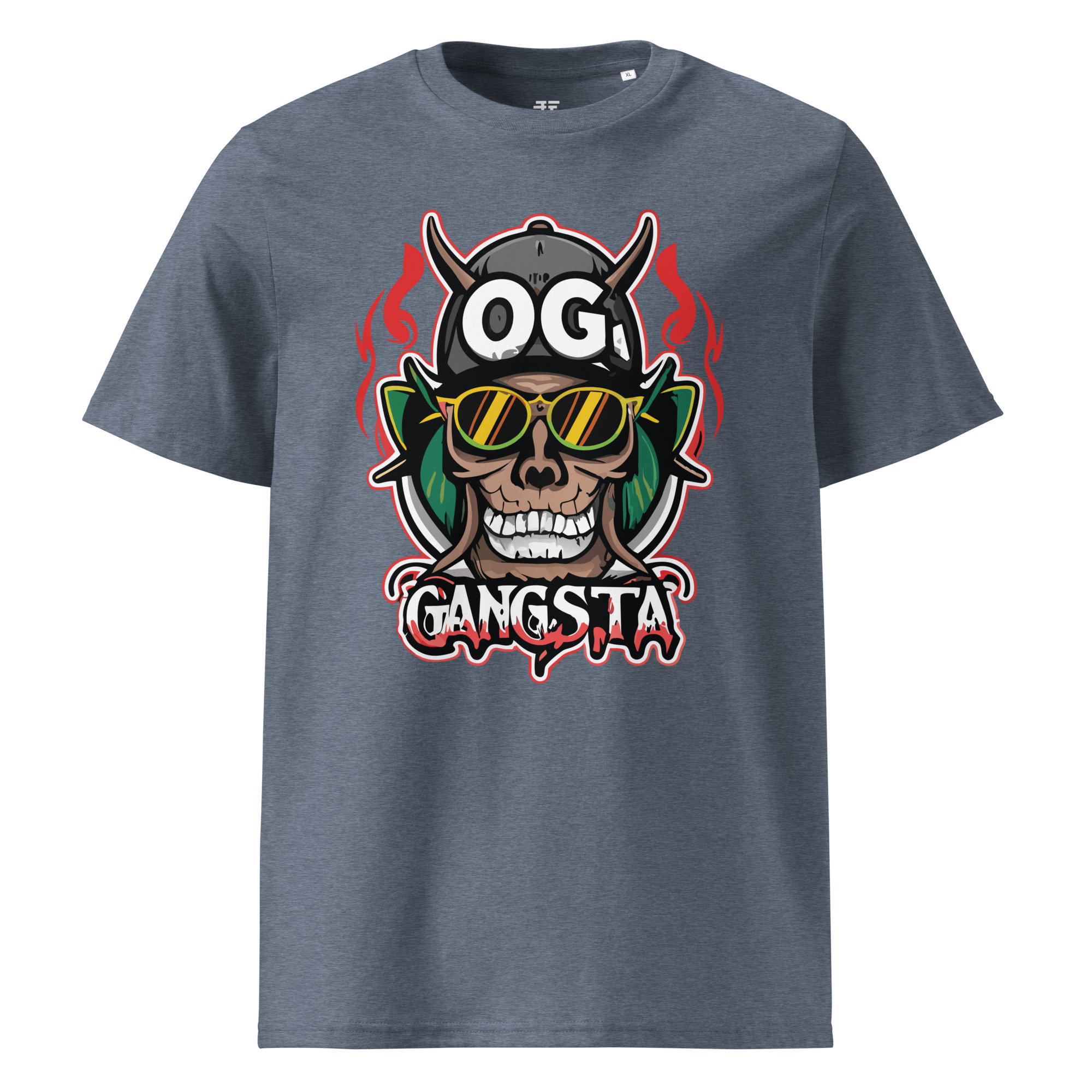 unisex-organic-cotton-t-shirt-dark-heather-blue-front-6833fb4149da1.jpg OG Gangsta Unisex organic cotton t-shirt