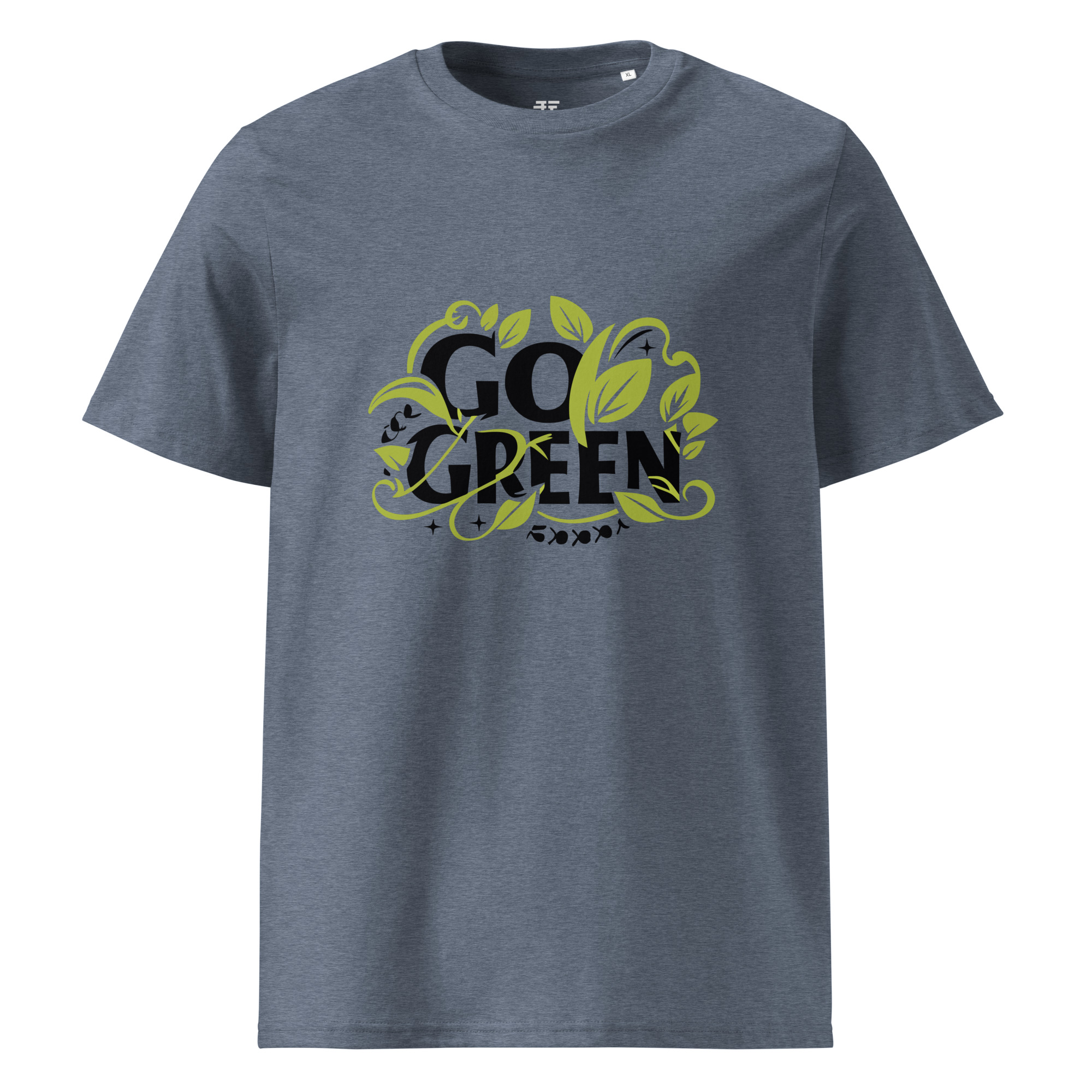 unisex-organic-cotton-t-shirt-dark-heather-blue-front-683407b523095.jpg Go Green X Unisex organic cotton t-shirt