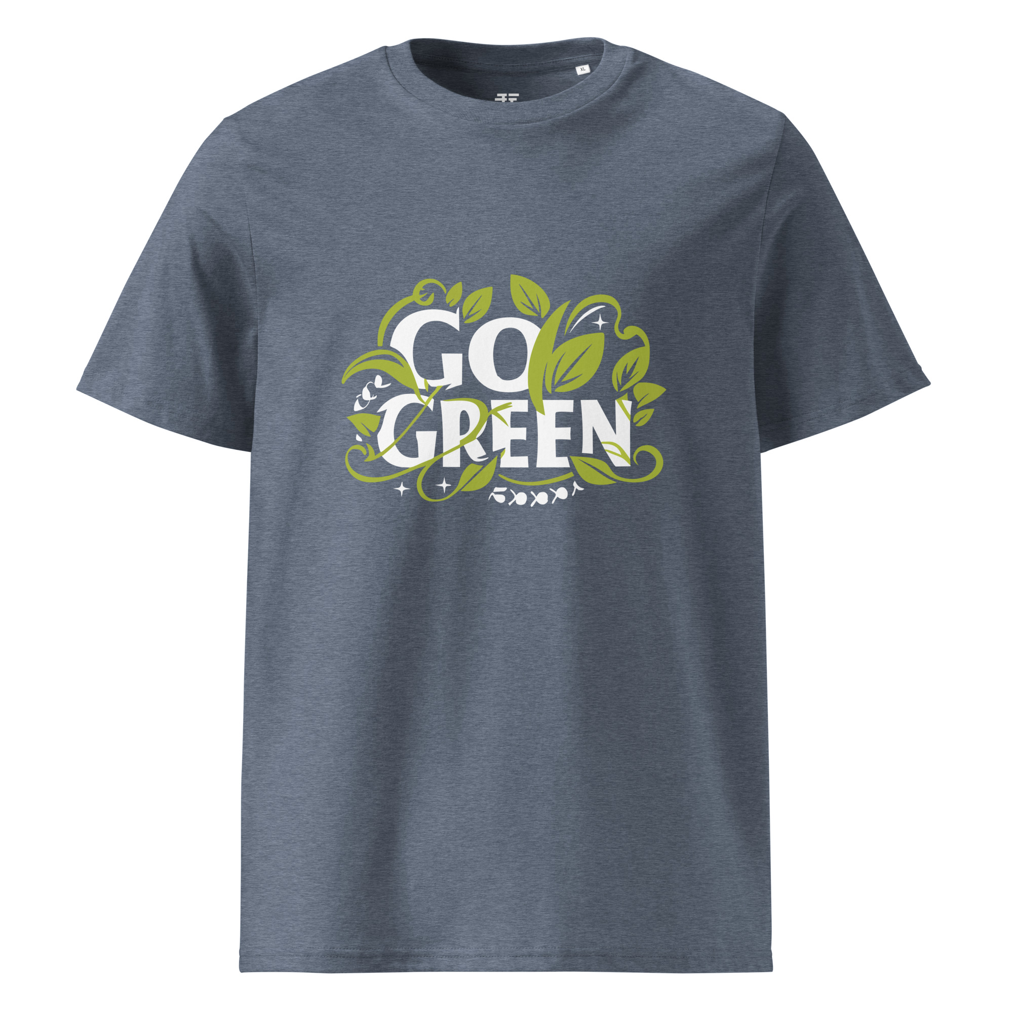 unisex-organic-cotton-t-shirt-dark-heather-blue-front-683408143e686.jpg Go Green X Unisex organic cotton t-shirt