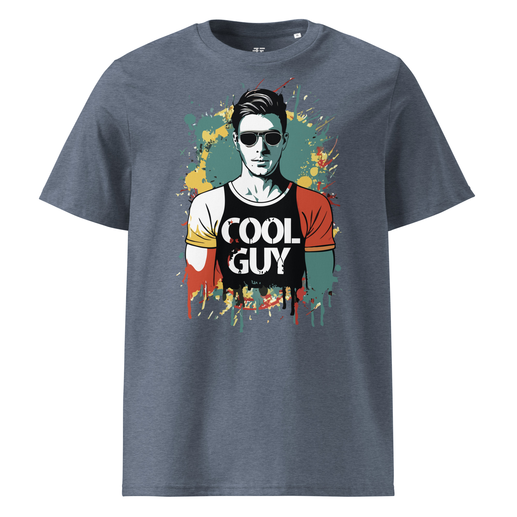 unisex-organic-cotton-t-shirt-dark-heather-blue-front-683408e17ed64.jpg Cool Guy Unisex organic cotton t-shirt