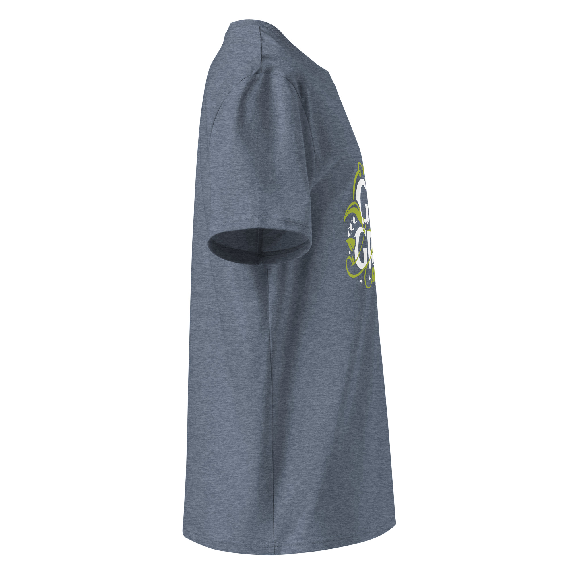 unisex-organic-cotton-t-shirt-dark-heather-blue-right-6834081449d7d.jpg Go Green X Unisex organic cotton t-shirt