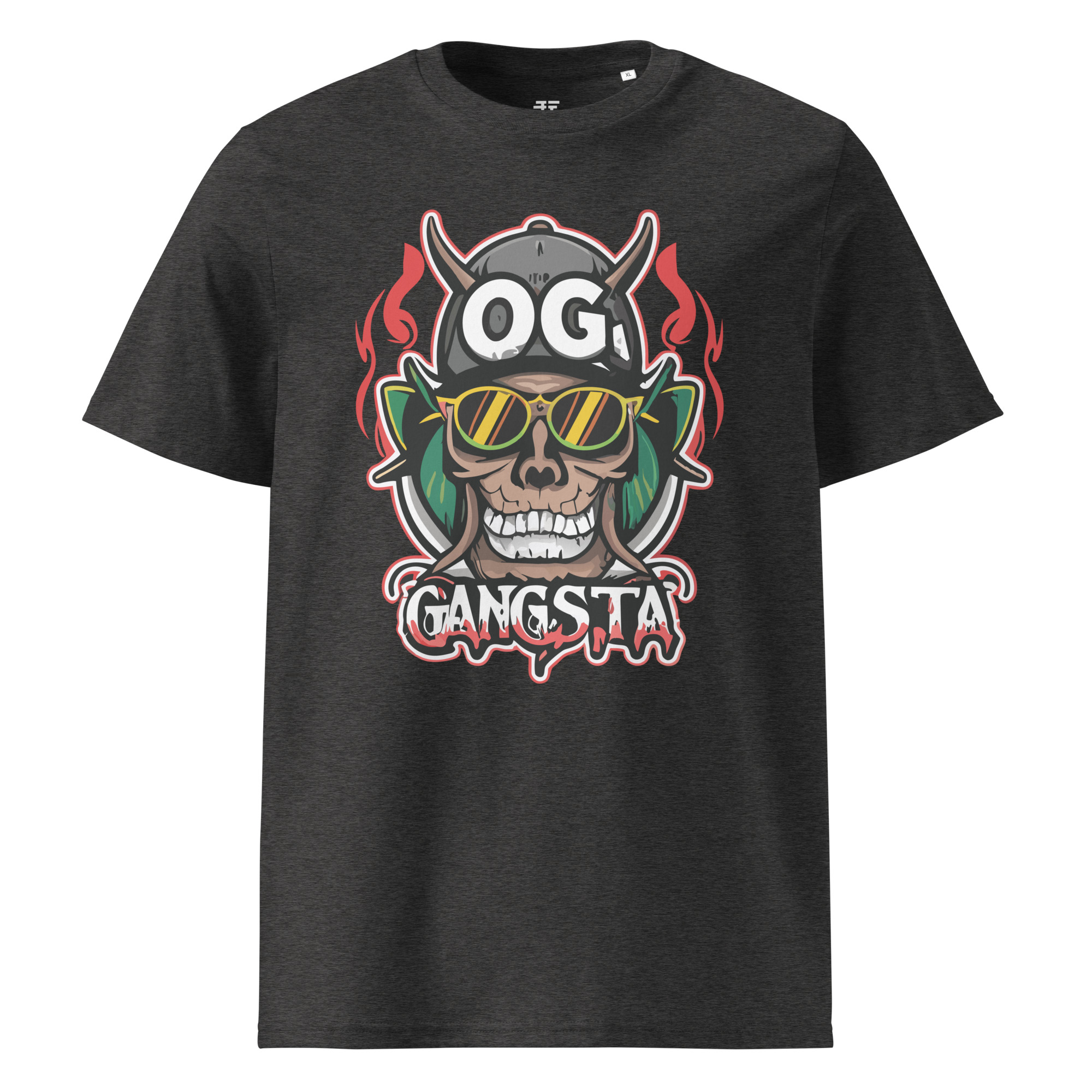 unisex-organic-cotton-t-shirt-dark-heather-grey-front-6833fb4108a84.jpg OG Gangsta Unisex organic cotton t-shirt