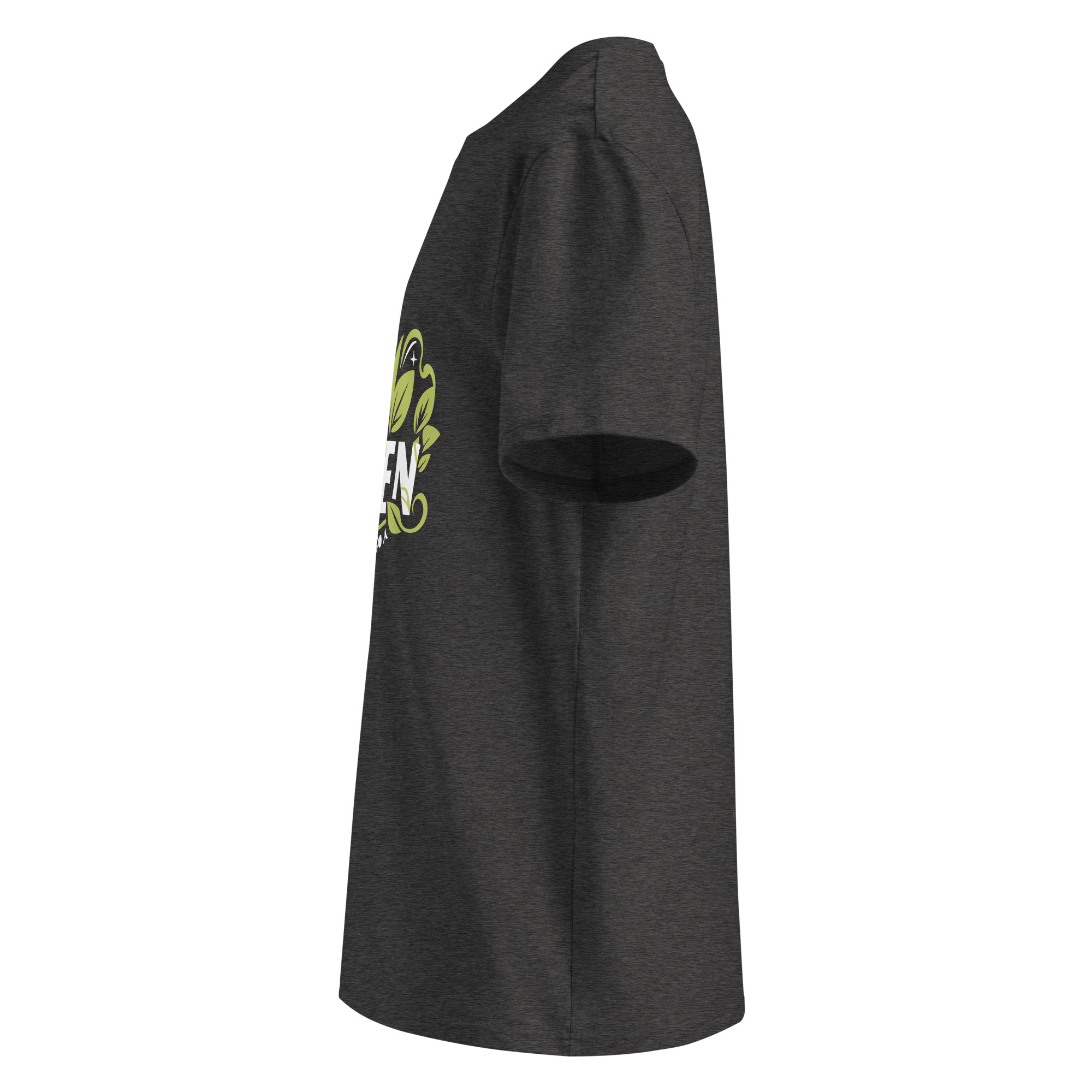 unisex-organic-cotton-t-shirt-dark-heather-grey-left-6834081400a9c.jpg Go Green X Unisex organic cotton t-shirt