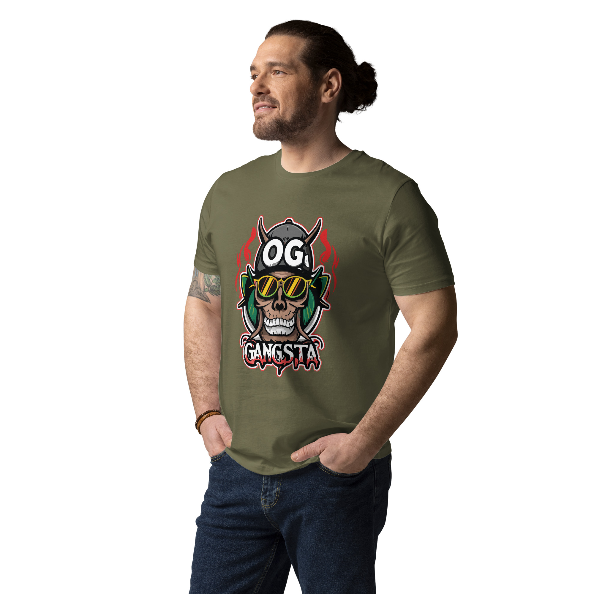 unisex-organic-cotton-t-shirt-khaki-front-6831c11fa3821.jpg OG Gangsta - Unisex Organic Cotton T-shirt