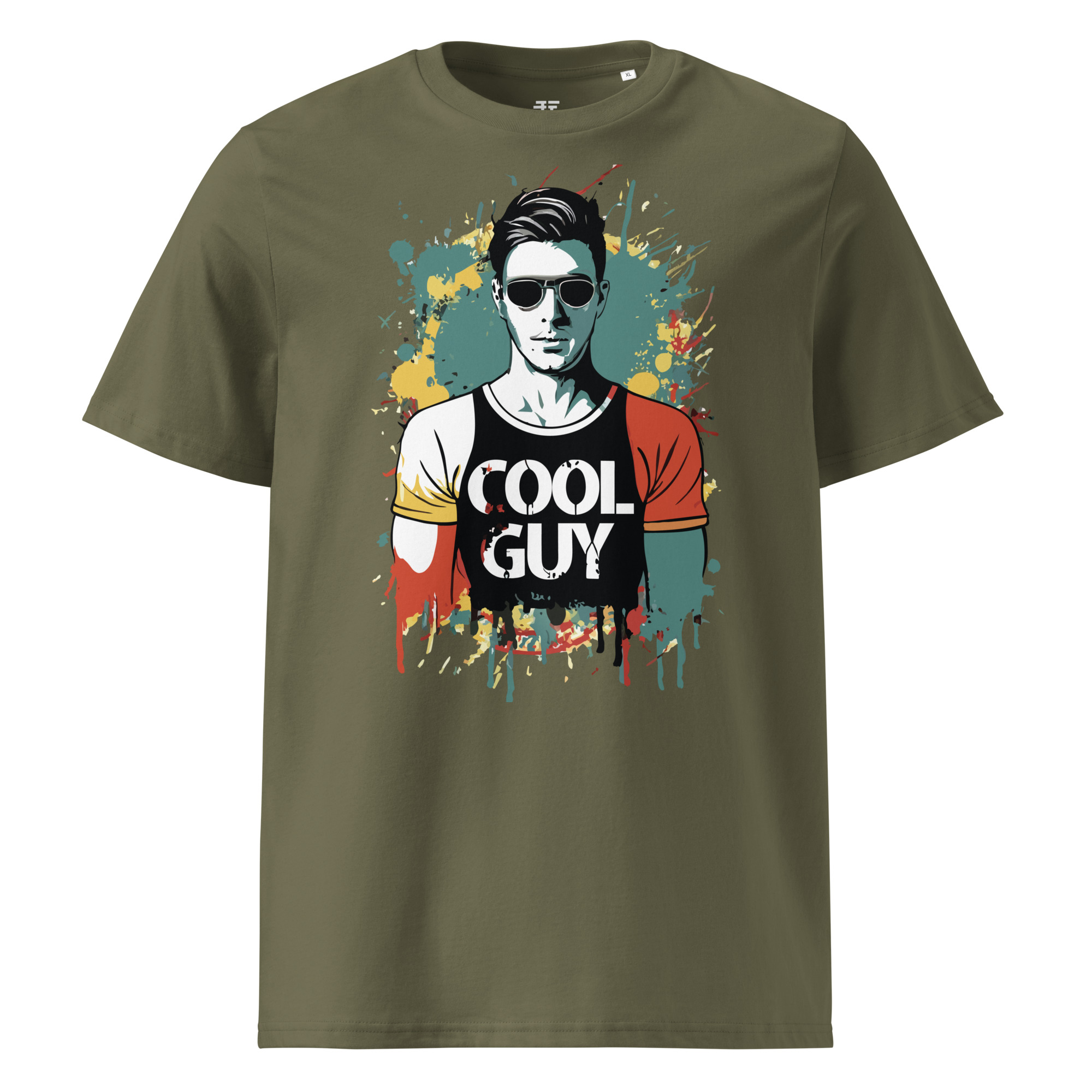 unisex-organic-cotton-t-shirt-khaki-front-683408e16c462.jpg Cool Guy Unisex organic cotton t-shirt