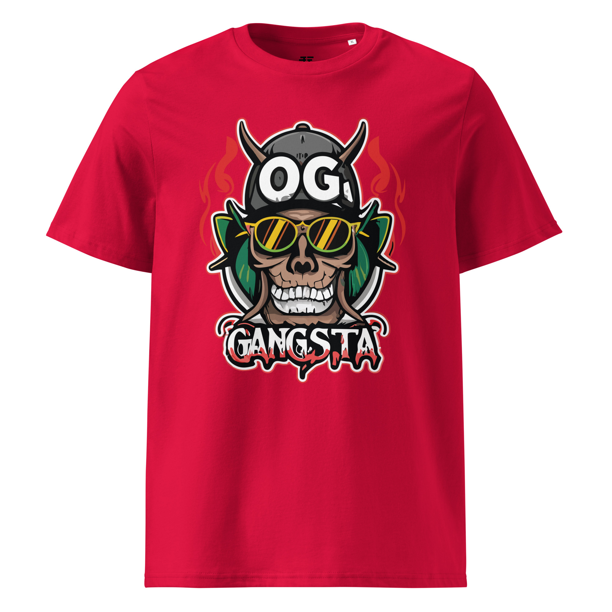 unisex-organic-cotton-t-shirt-red-front-6833fb412450f.jpg OG Gangsta Unisex organic cotton t-shirt