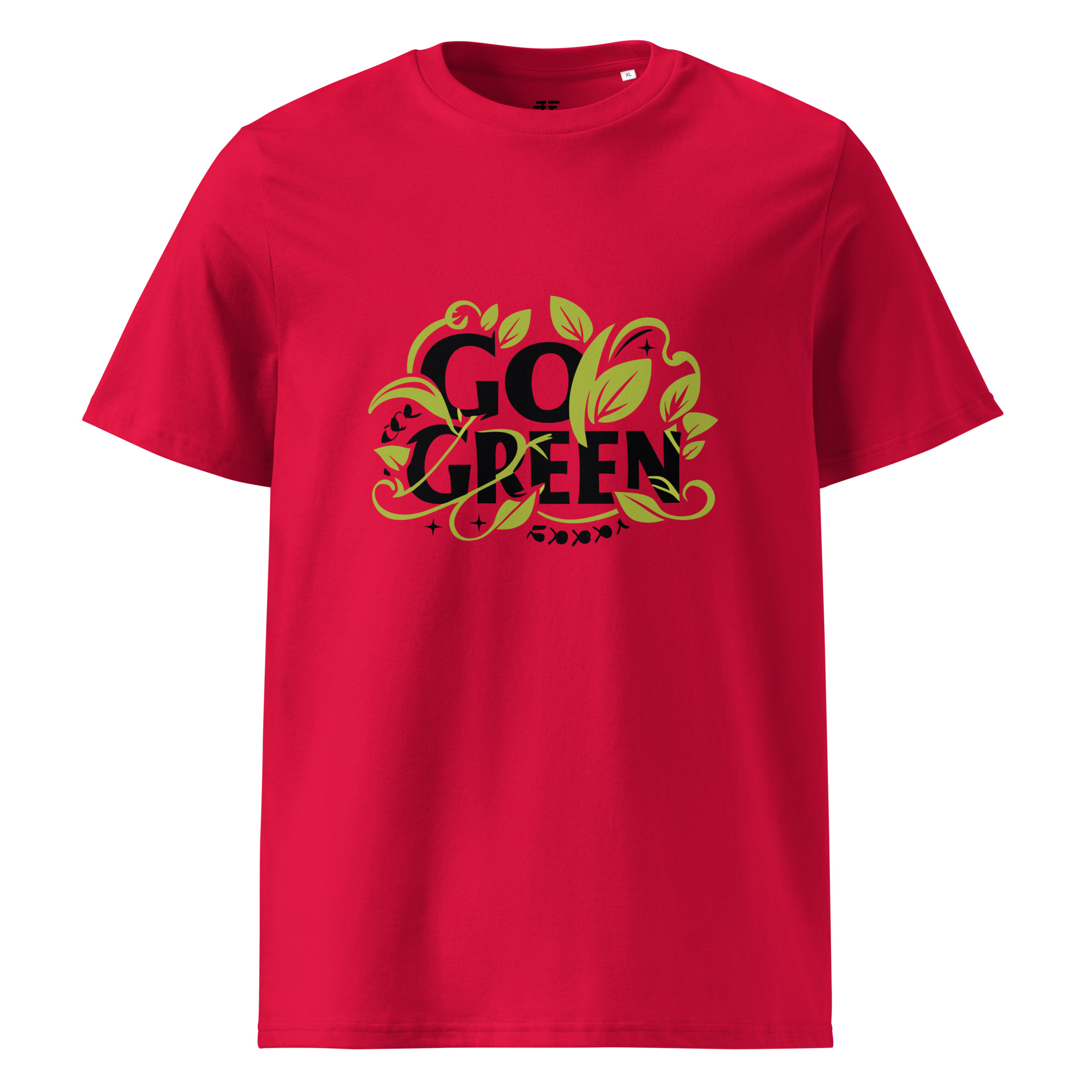 unisex-organic-cotton-t-shirt-red-front-683407b5199c7.jpg Go Green X Unisex organic cotton t-shirt