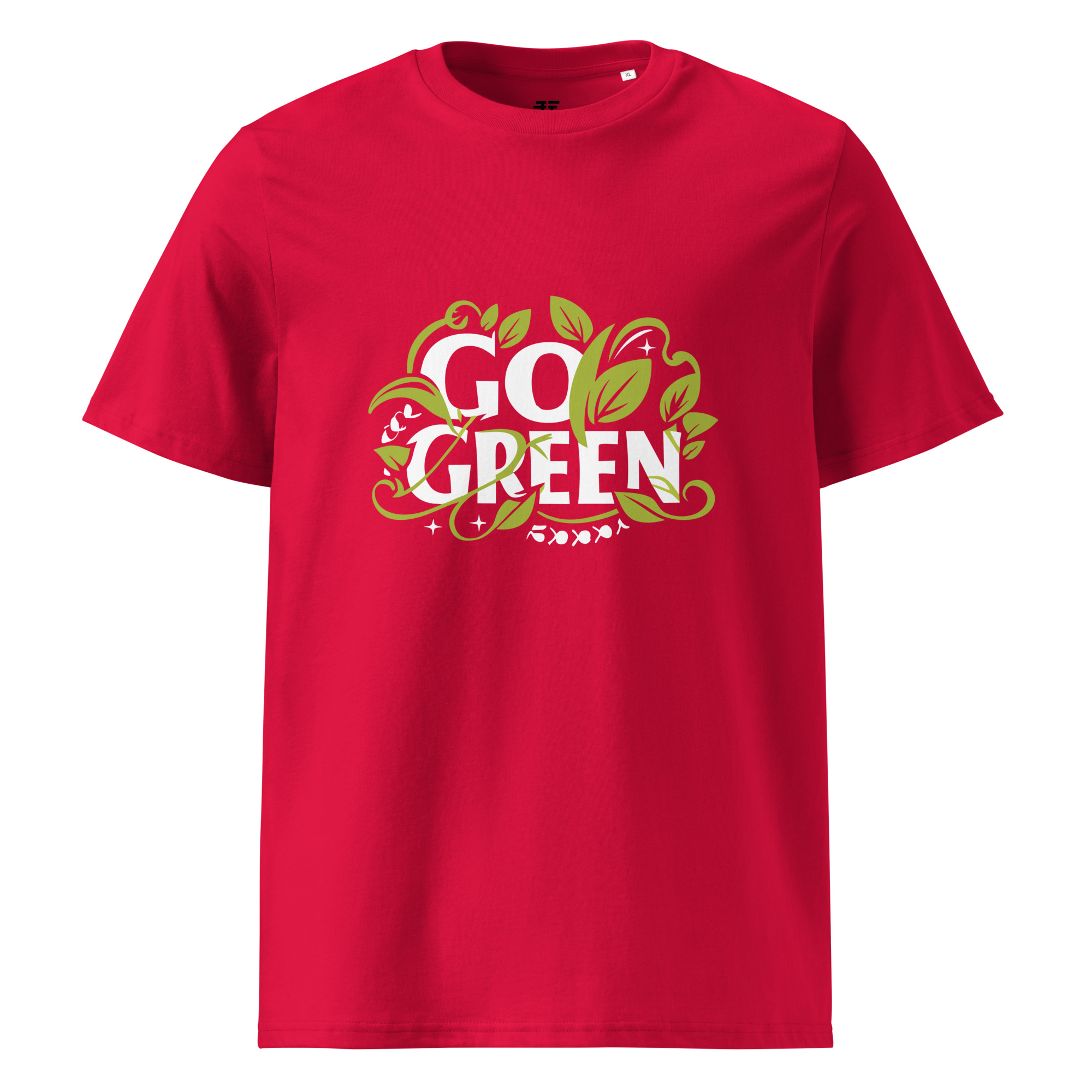 unisex-organic-cotton-t-shirt-red-front-6834081419b59.jpg Go Green X Unisex organic cotton t-shirt