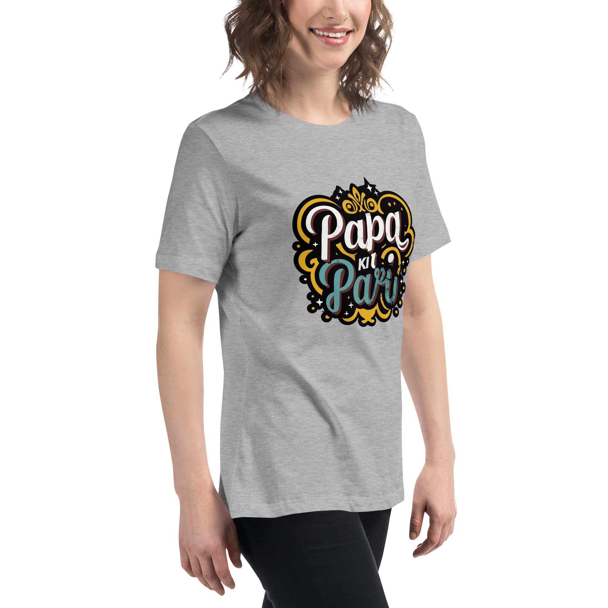 womens-relaxed-t-shirt-athletic-heather-right-front-6832e1e7a4f98.jpg Papa ki Pari Women's Relaxed T-Shirt