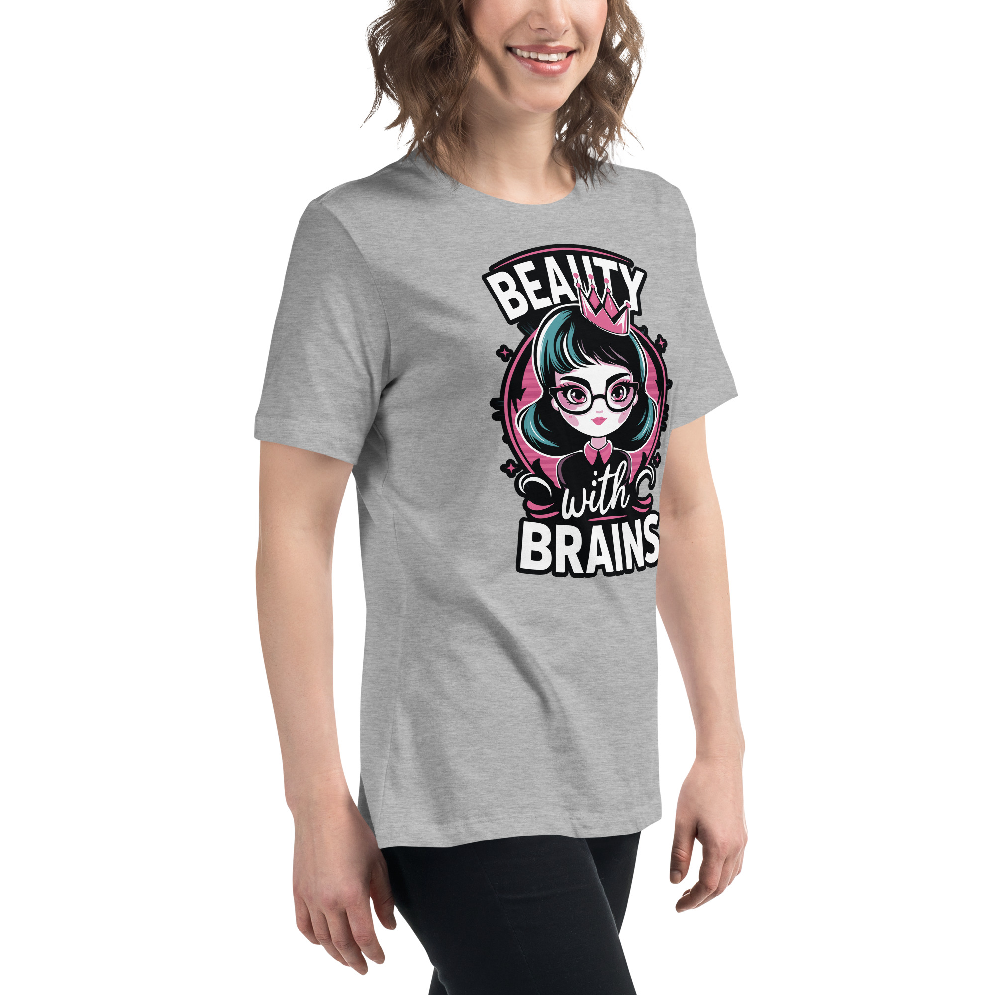 womens-relaxed-t-shirt-athletic-heather-right-front-68346f2ecdafb.jpg Beauty Brains Women's Relaxed T-Shirt