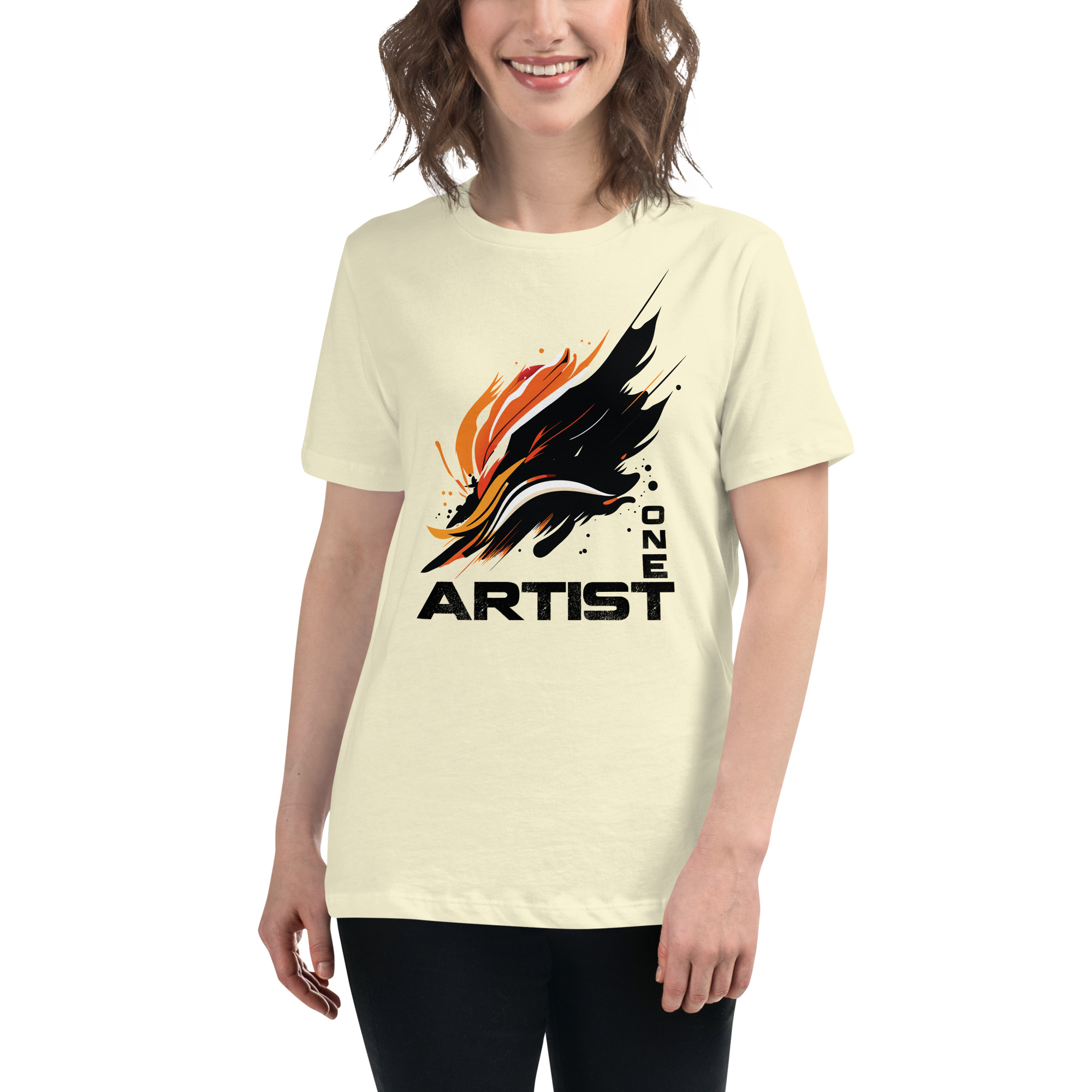 womens-relaxed-t-shirt-citron-front-6832e17d59fa8.jpg Artist One Women's Relaxed T-Shirt