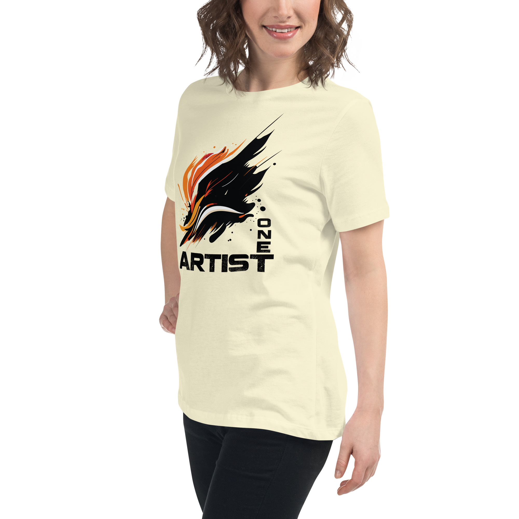 womens-relaxed-t-shirt-citron-left-front-6832e17d5d47c.jpg Artist One Women's Relaxed T-Shirt