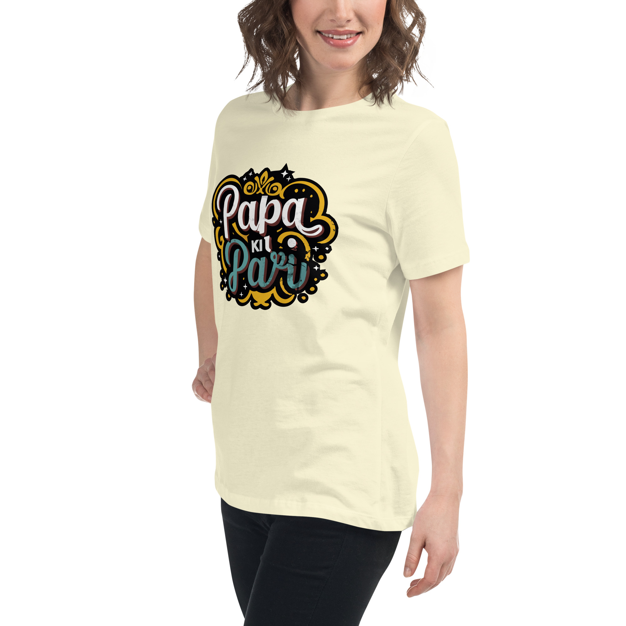 womens-relaxed-t-shirt-citron-left-front-6832e1e7c920f.jpg Papa ki Pari Women's Relaxed T-Shirt