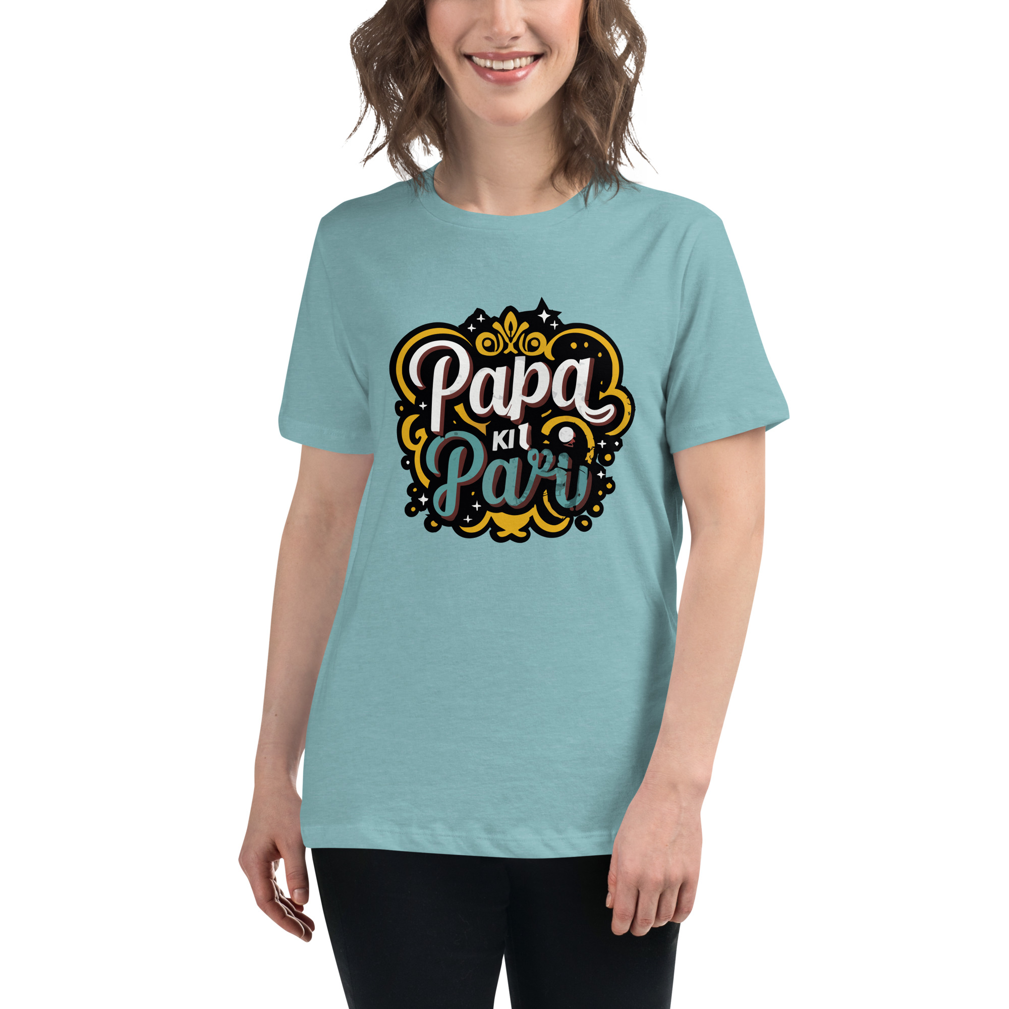 womens-relaxed-t-shirt-heather-blue-lagoon-front-6832e1e795d24.jpg Papa ki Pari Women's Relaxed T-Shirt