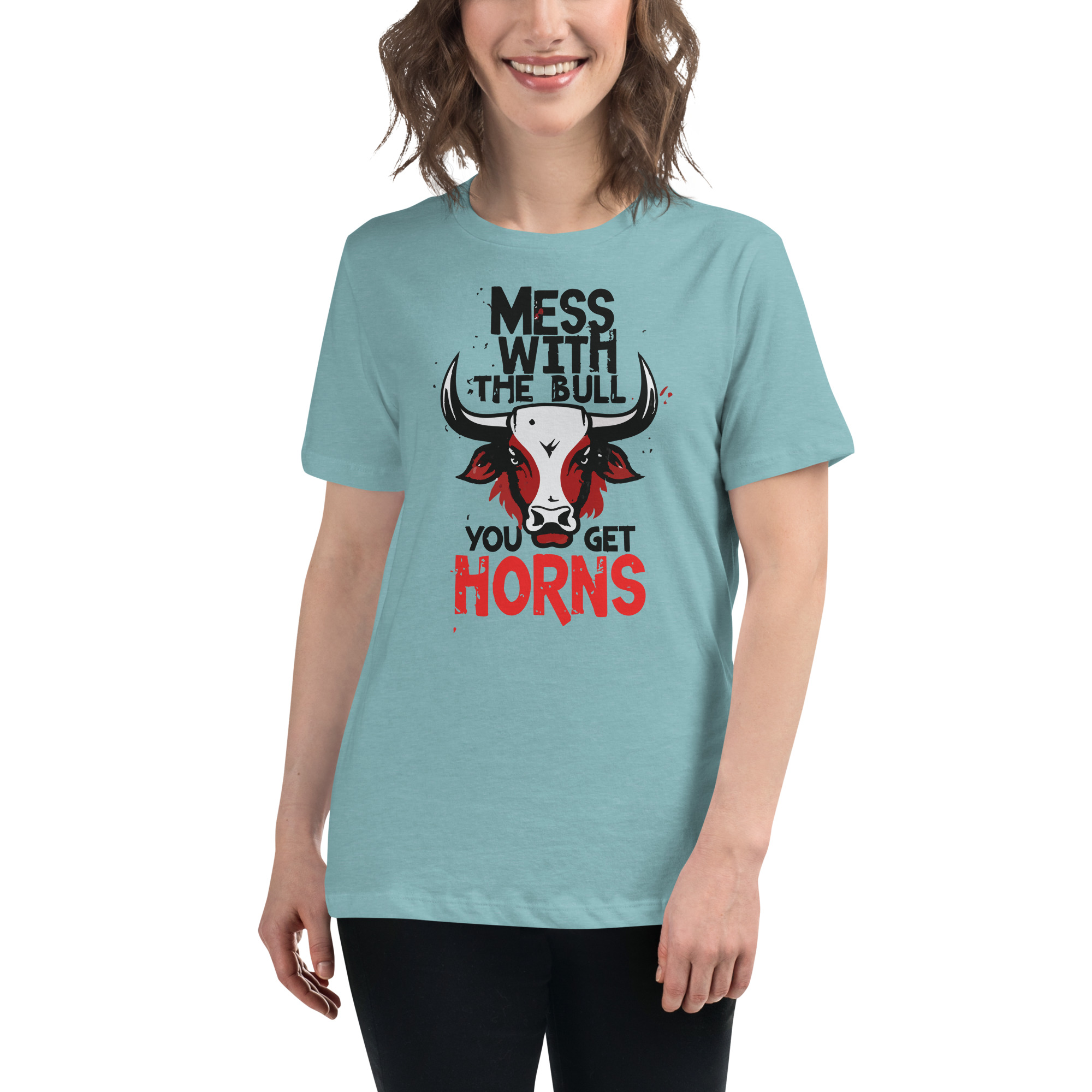womens-relaxed-t-shirt-heather-blue-lagoon-front-6832e30a3b434.jpg Don't Mess Women's Relaxed T-Shirt