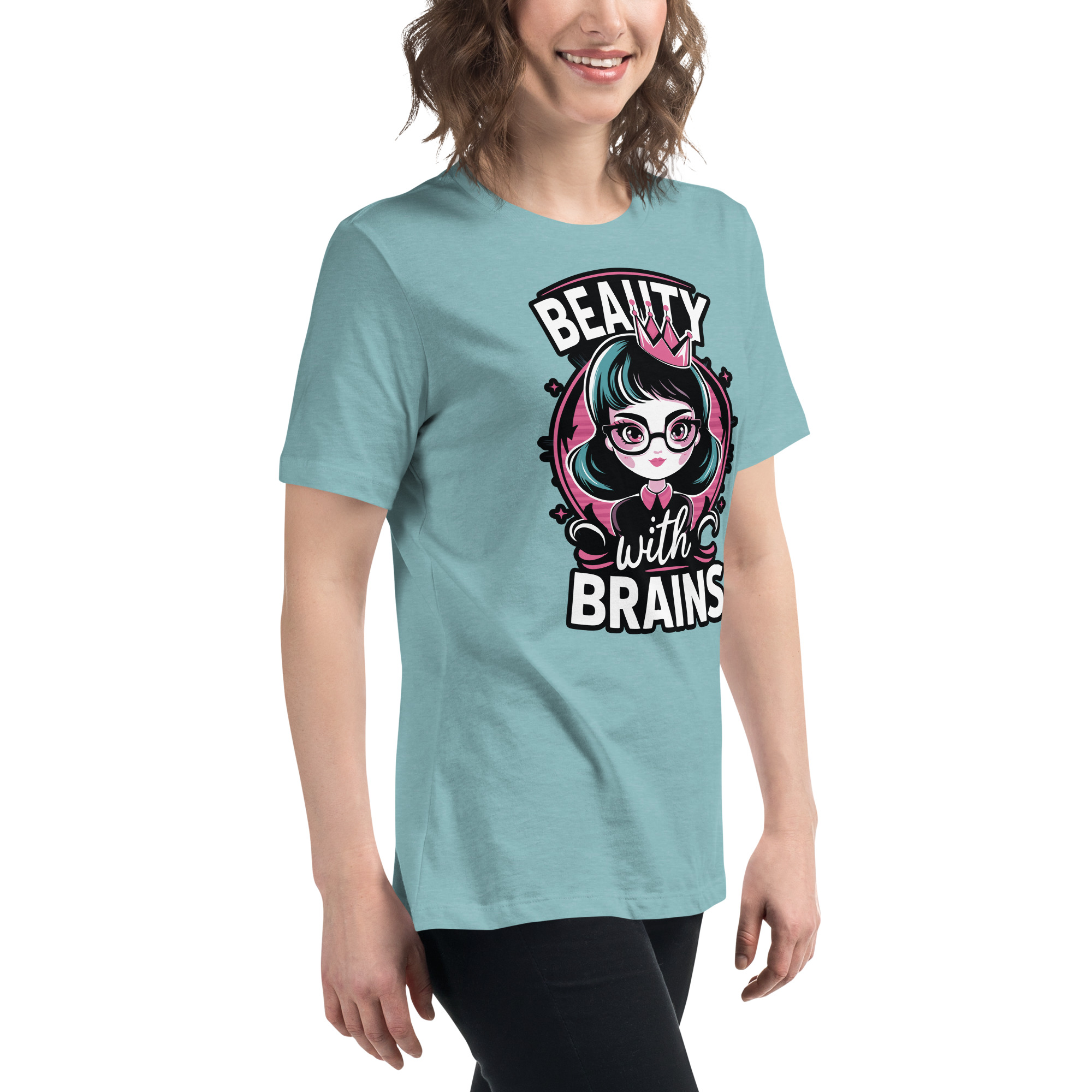 womens-relaxed-t-shirt-heather-blue-lagoon-right-front-68346f2eb63ec.jpg Beauty Brains Women's Relaxed T-Shirt