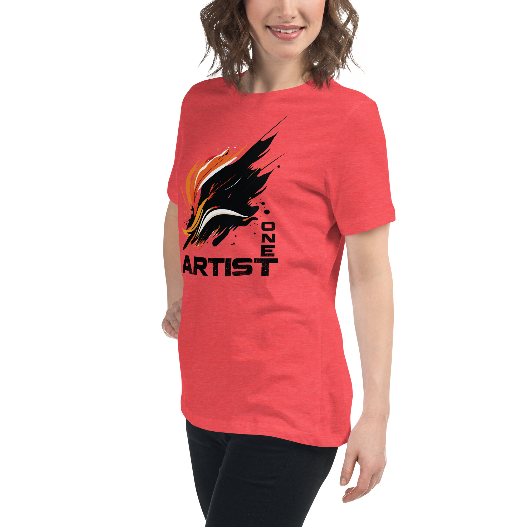womens-relaxed-t-shirt-heather-red-left-front-6832e17d3adc2.jpg Artist One Women's Relaxed T-Shirt