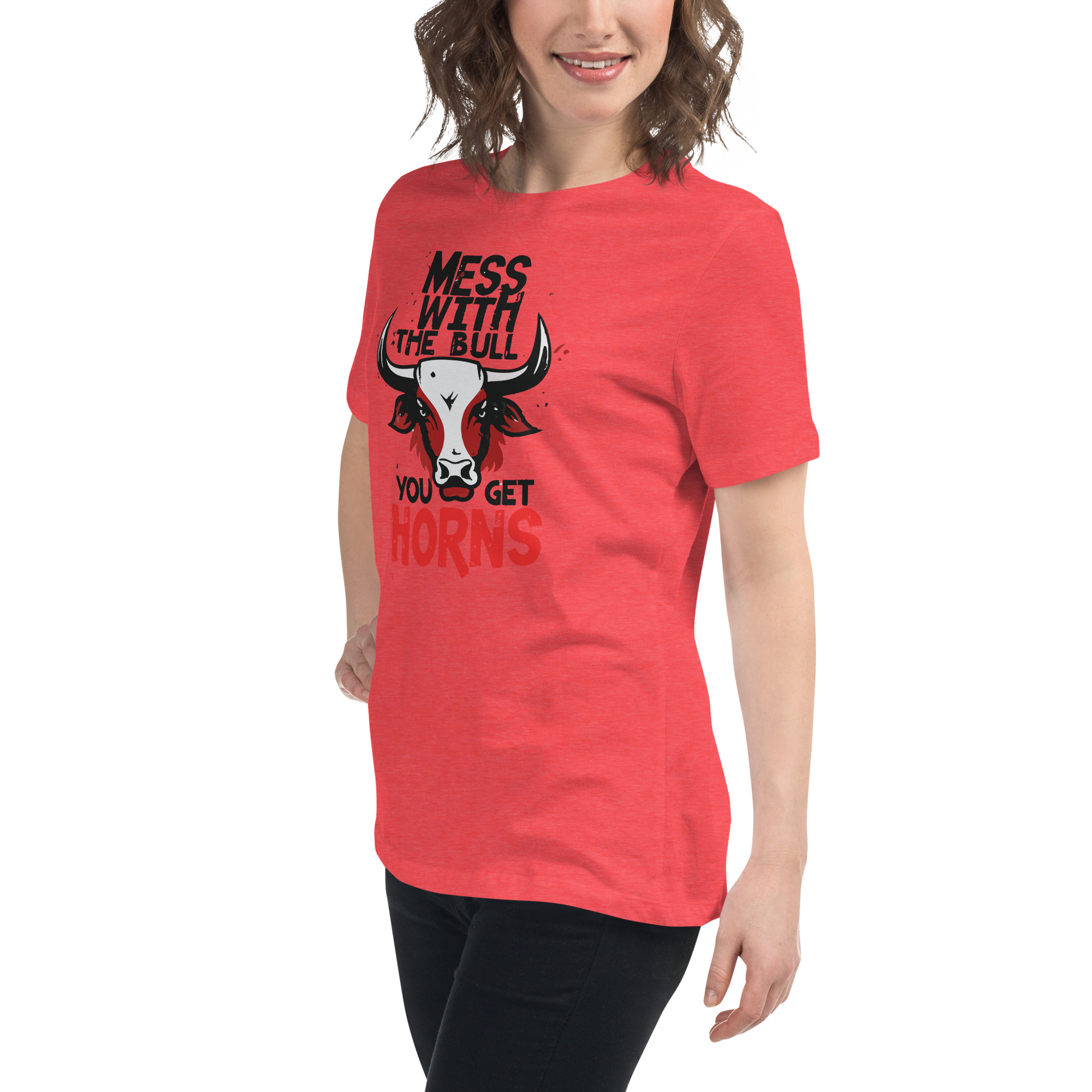 womens-relaxed-t-shirt-heather-red-left-front-6832e30a38c3b.jpg Don't Mess Women's Relaxed T-Shirt