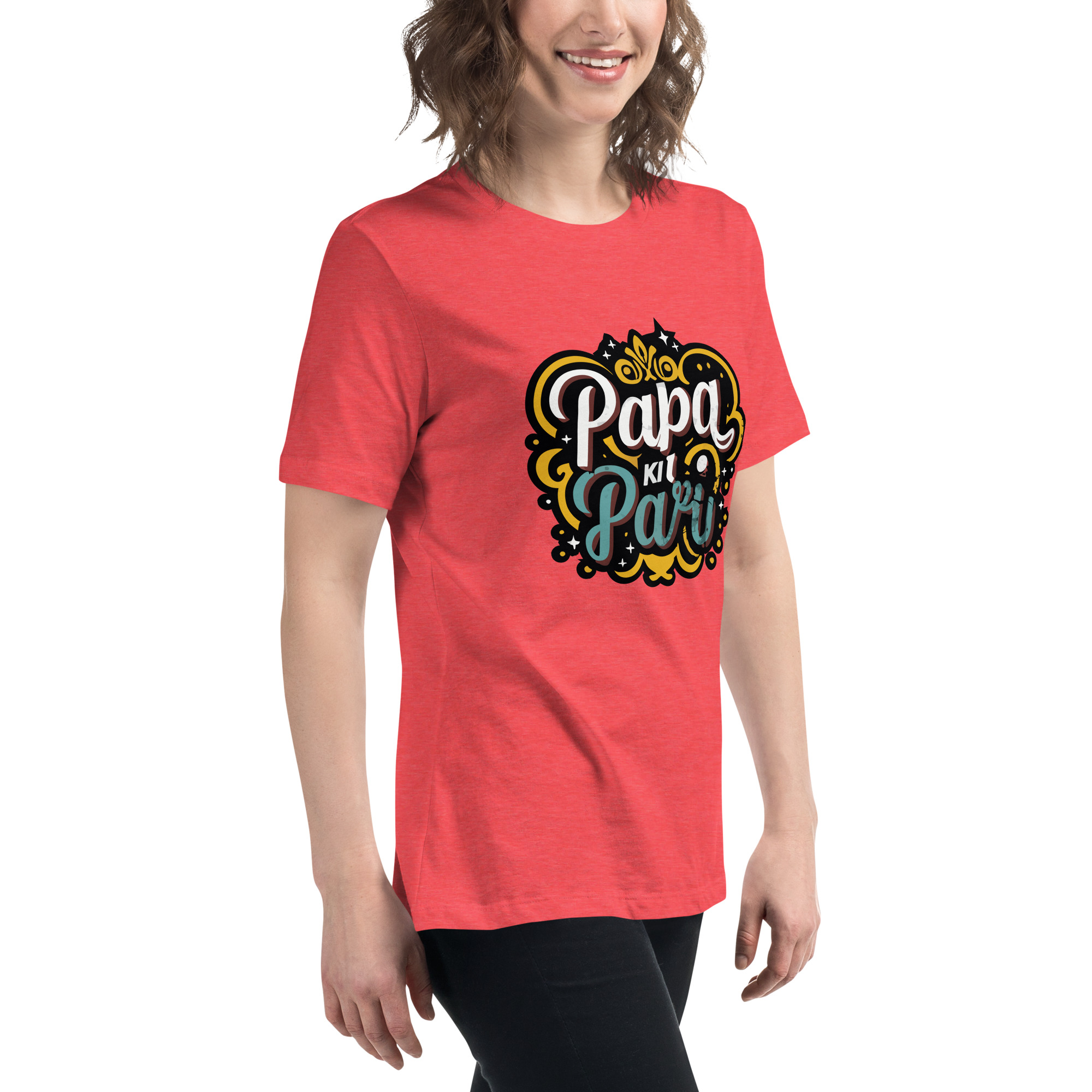 womens-relaxed-t-shirt-heather-red-right-front-6832e1e793030.jpg Papa ki Pari Women's Relaxed T-Shirt
