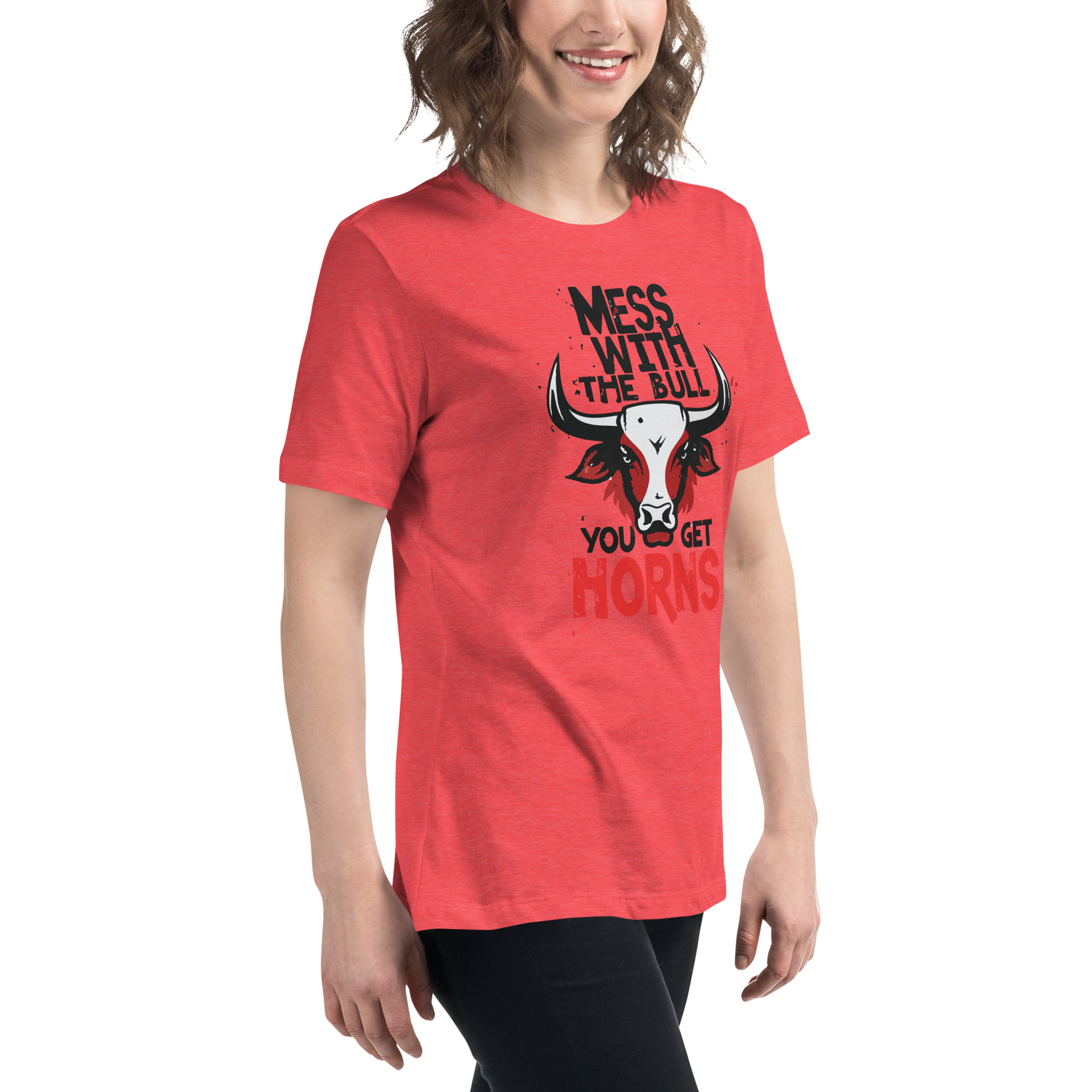 womens-relaxed-t-shirt-heather-red-right-front-6832e30a39de8.jpg Don't Mess Women's Relaxed T-Shirt